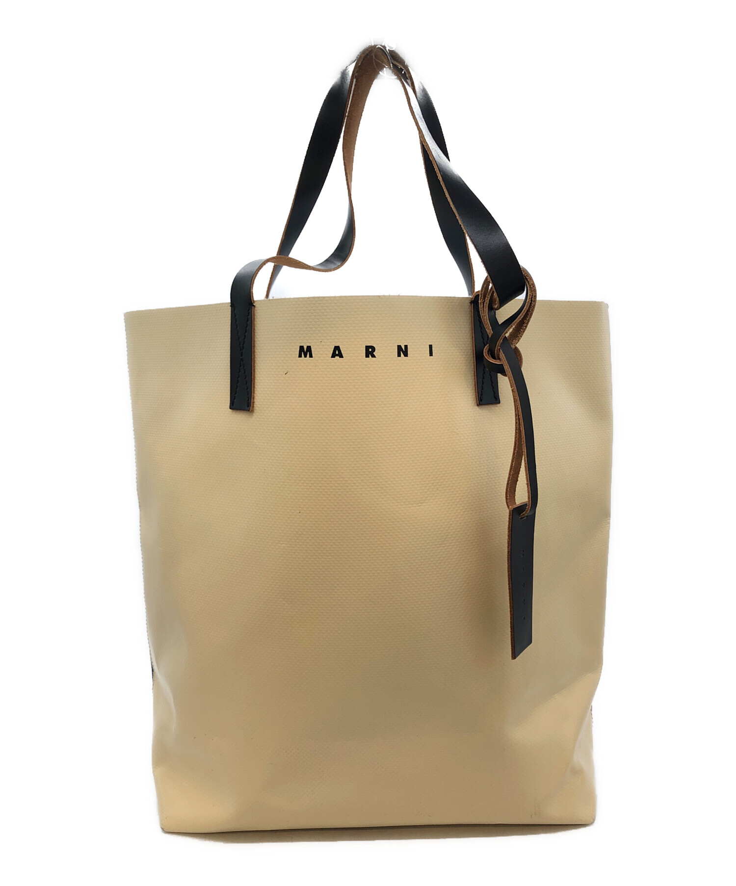中古・古着通販】MARNI (マルニ) PVCトートバッグ ブラック×アイボリー