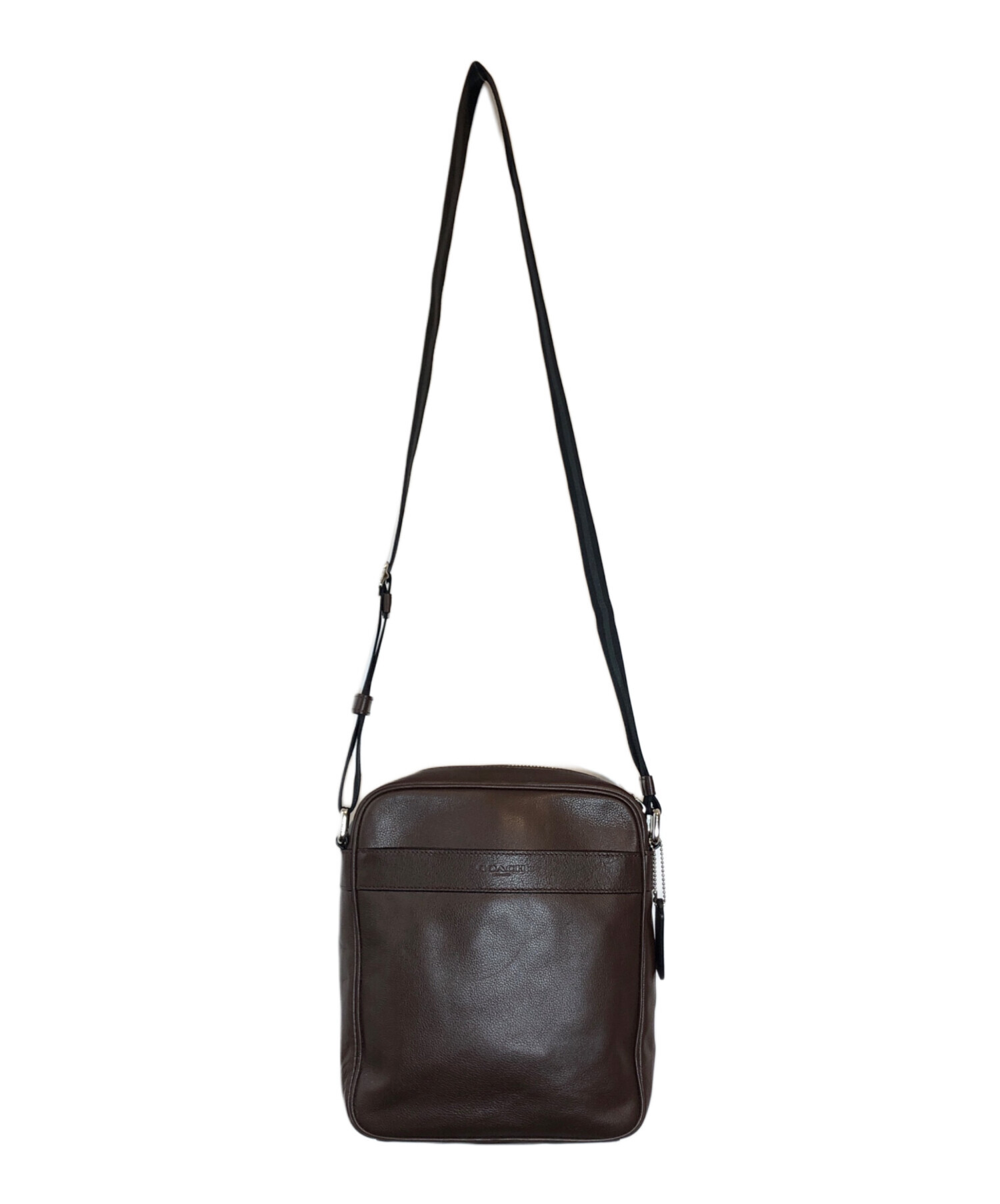 中古・古着通販】COACH (コーチ) レザーショルダーバッグ ブラウン 