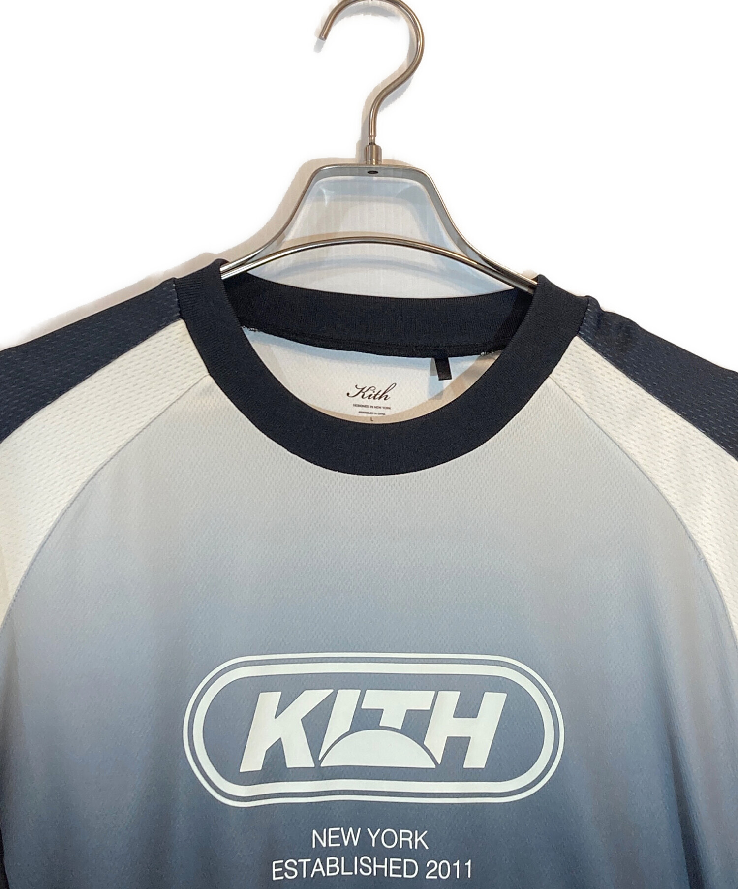 KITH メッシュ長袖カットソー ホワイト/ブラック 中古・古着通販】KITH (キス) メッシュカットソー グレー サイズ:SIZE