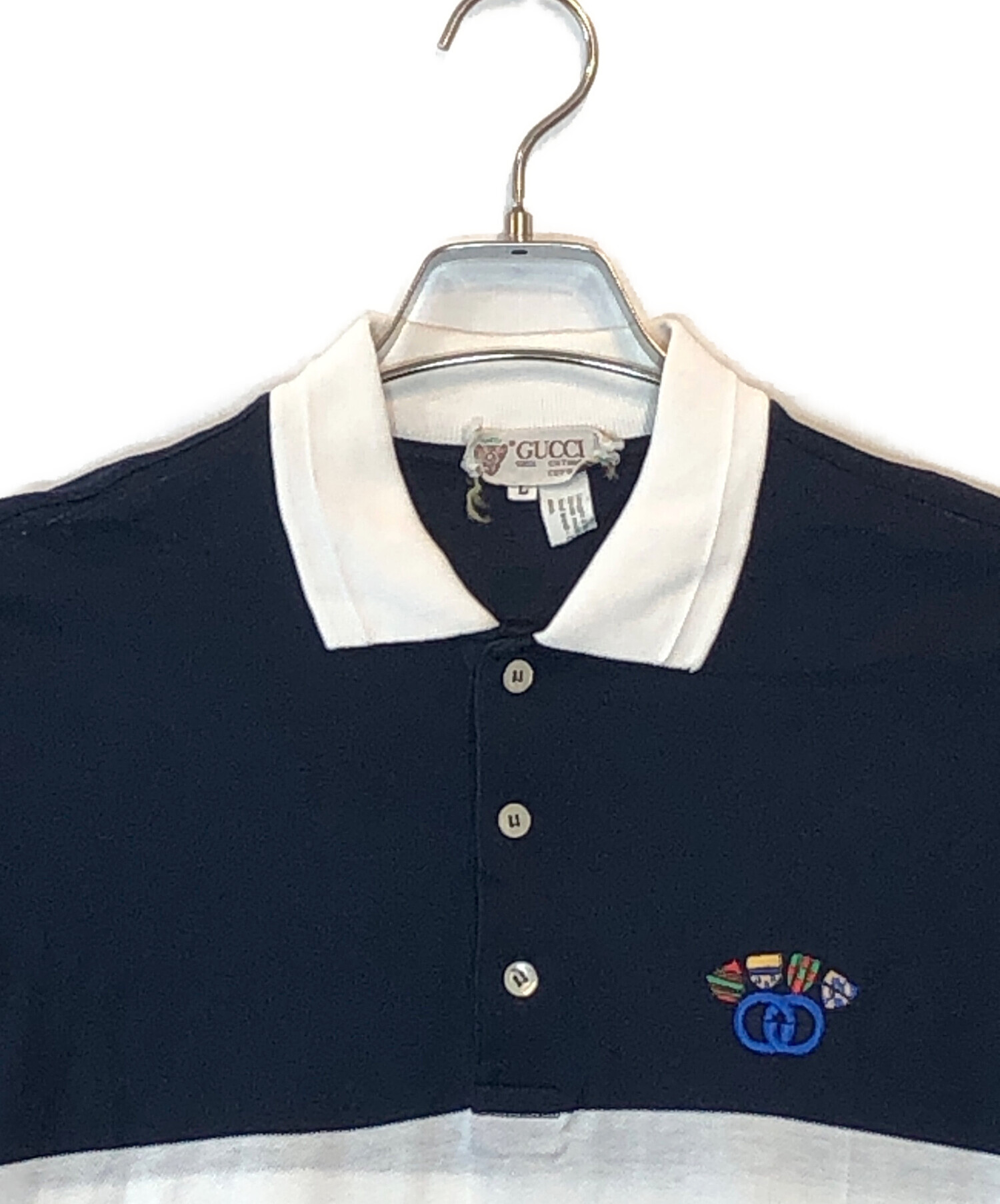 中古・古着通販】GUCCI (グッチ) ポロシャツ ネイビー サイズ:L