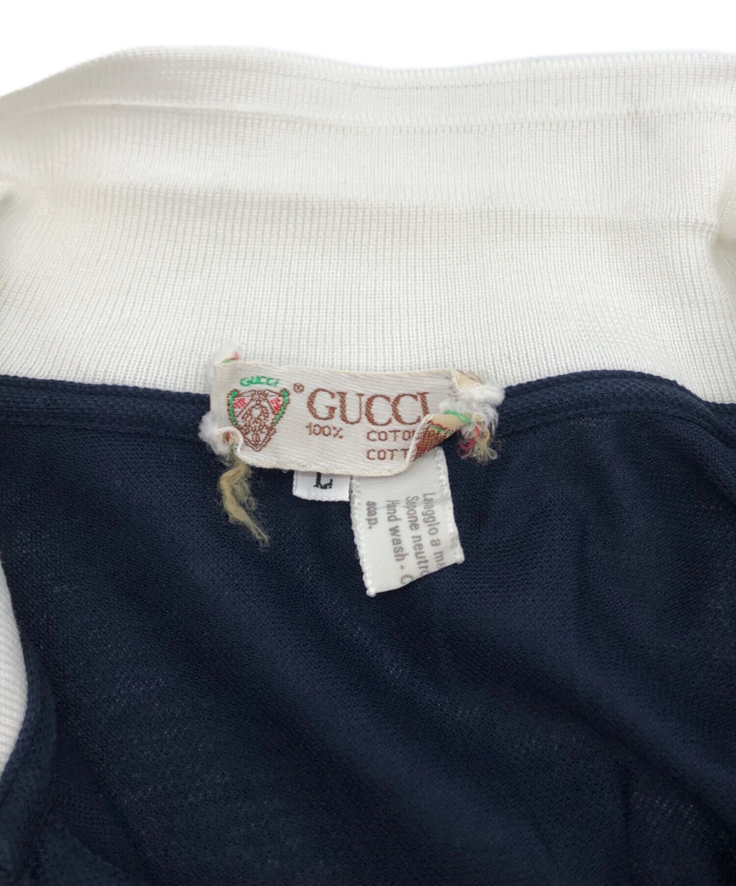 中古・古着通販】GUCCI (グッチ) ポロシャツ ネイビー サイズ:L