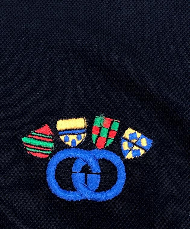 GUCCI ネイビー ダイヤモンドパターン ポロシャツ Lサイズ 中古・古着通販】GUCCI (グッチ) ポロシャツ ネイビー サイズ:L