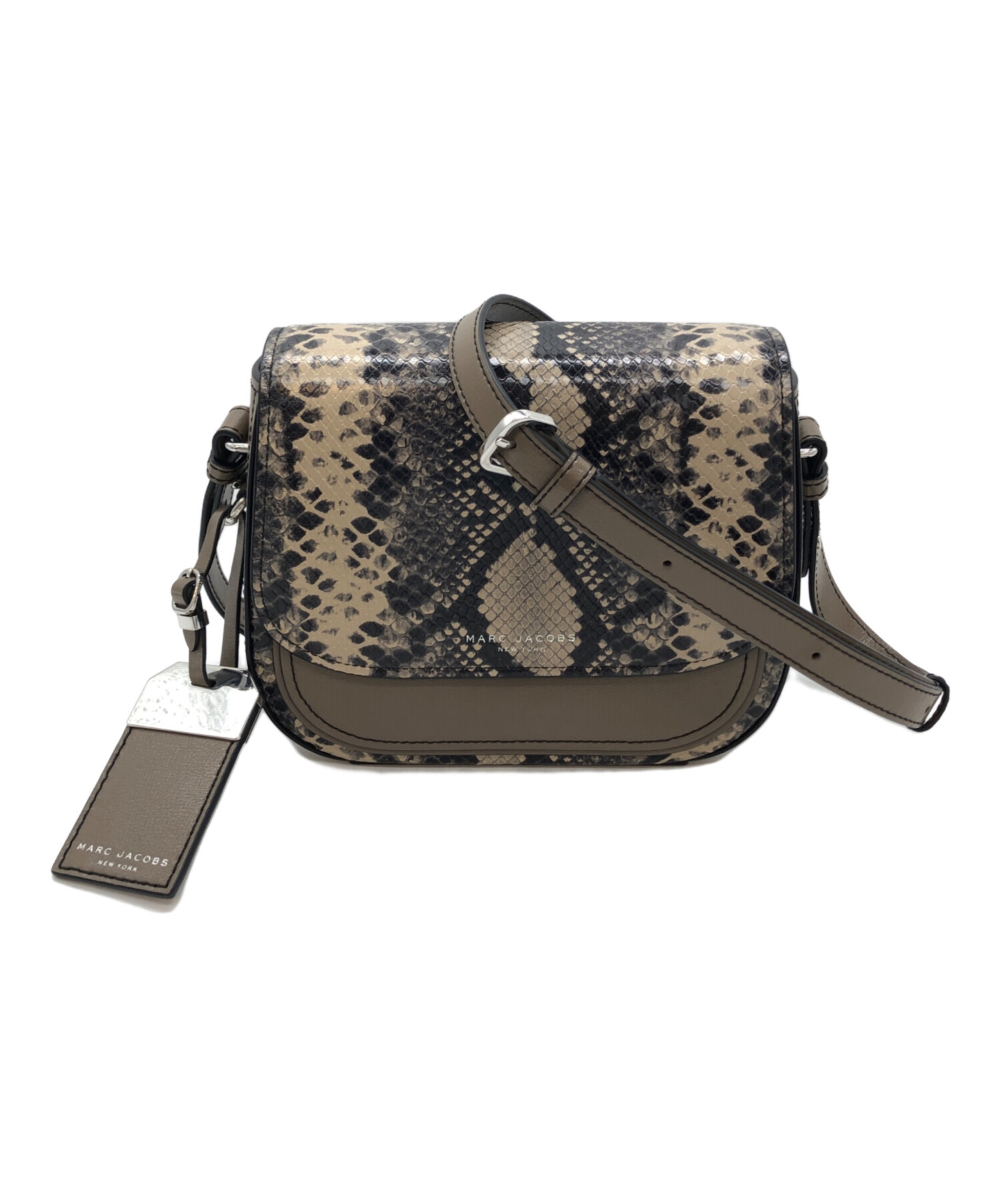 マークジェイコブス パイソン型押しフラップショルダー MARC BY MARC JACOBS（マーク バイ マーク ジェイコブス） 美品