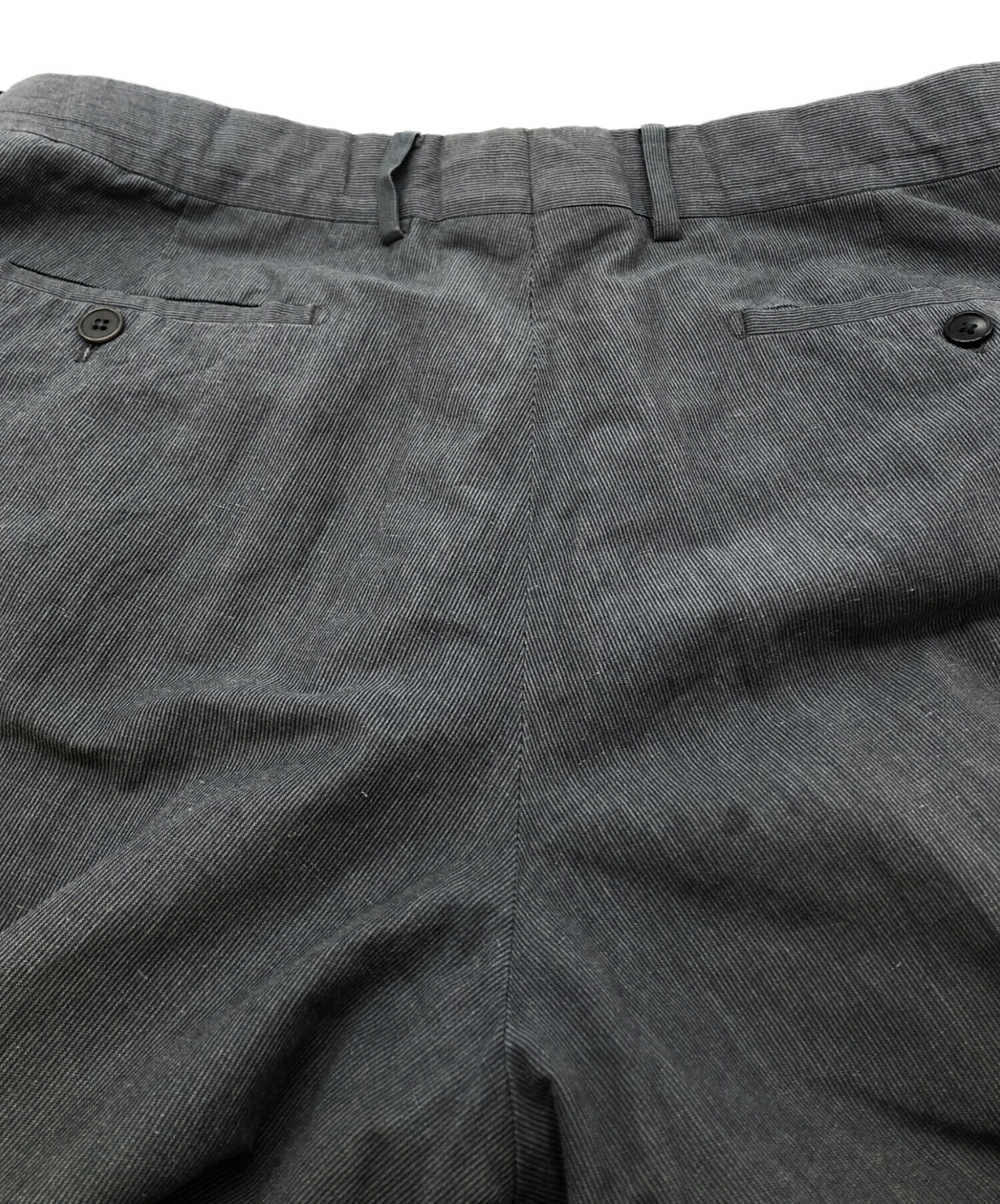 中古・古着通販】HERMES (エルメス) リネンコットンスラックス グレー