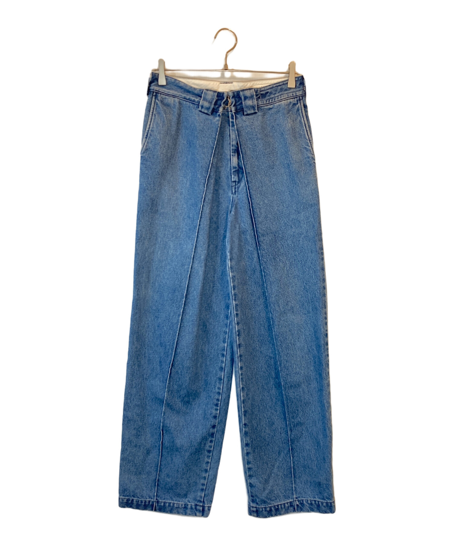 中古・古着通販】KURO (クロ) BIG TUCK DENIM TROUSER インディゴ