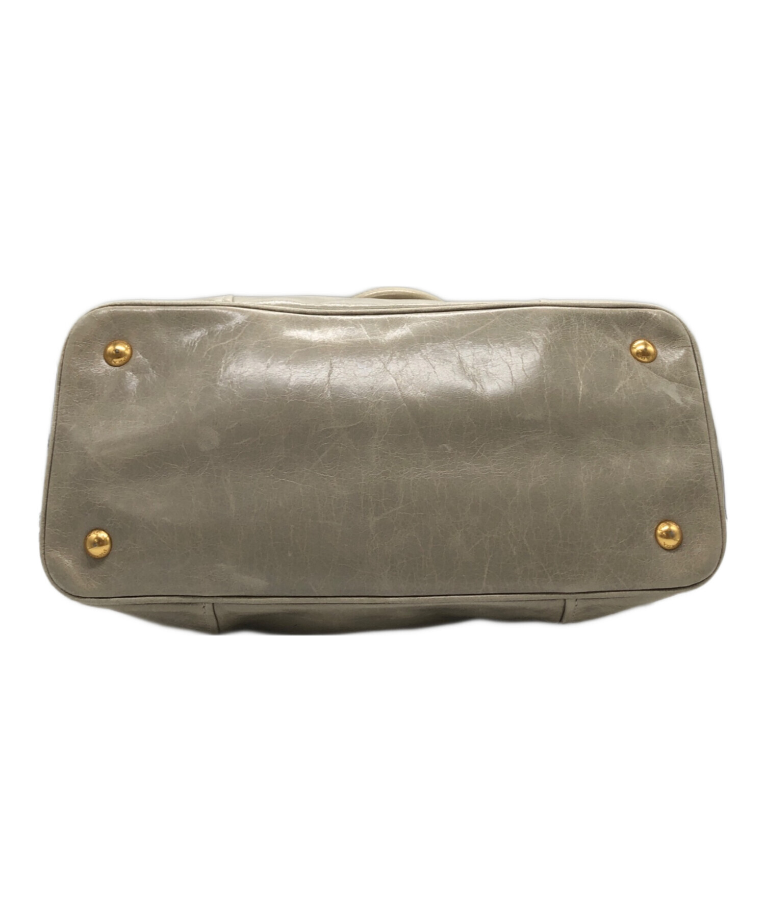 中古・古着通販】PRADA (プラダ) VITELLO SHINE ハンドバッグ グレー