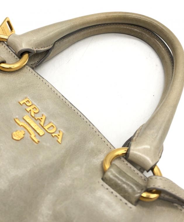 中古・古着通販】PRADA (プラダ) VITELLO SHINE ハンドバッグ グレー