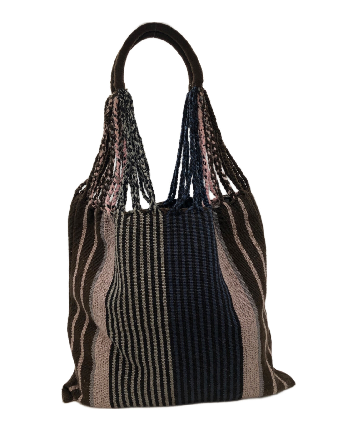 中古・古着通販】MARNI (マルニ) ストライプハンモックバッグ ブラウン 