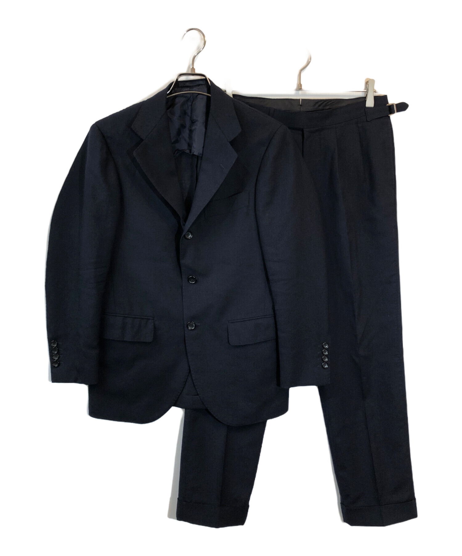 BEAMS F スーツ セットアップ 44 ネイビー 日本製 ウール100% BEAMS F