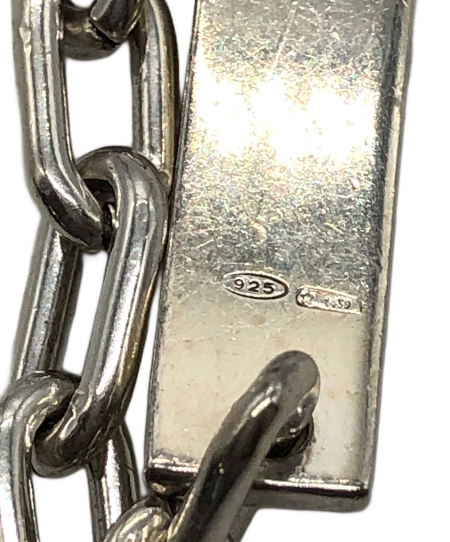 中古・古着通販】GUCCI (グッチ) ロゴプレートブレスレット シルバー