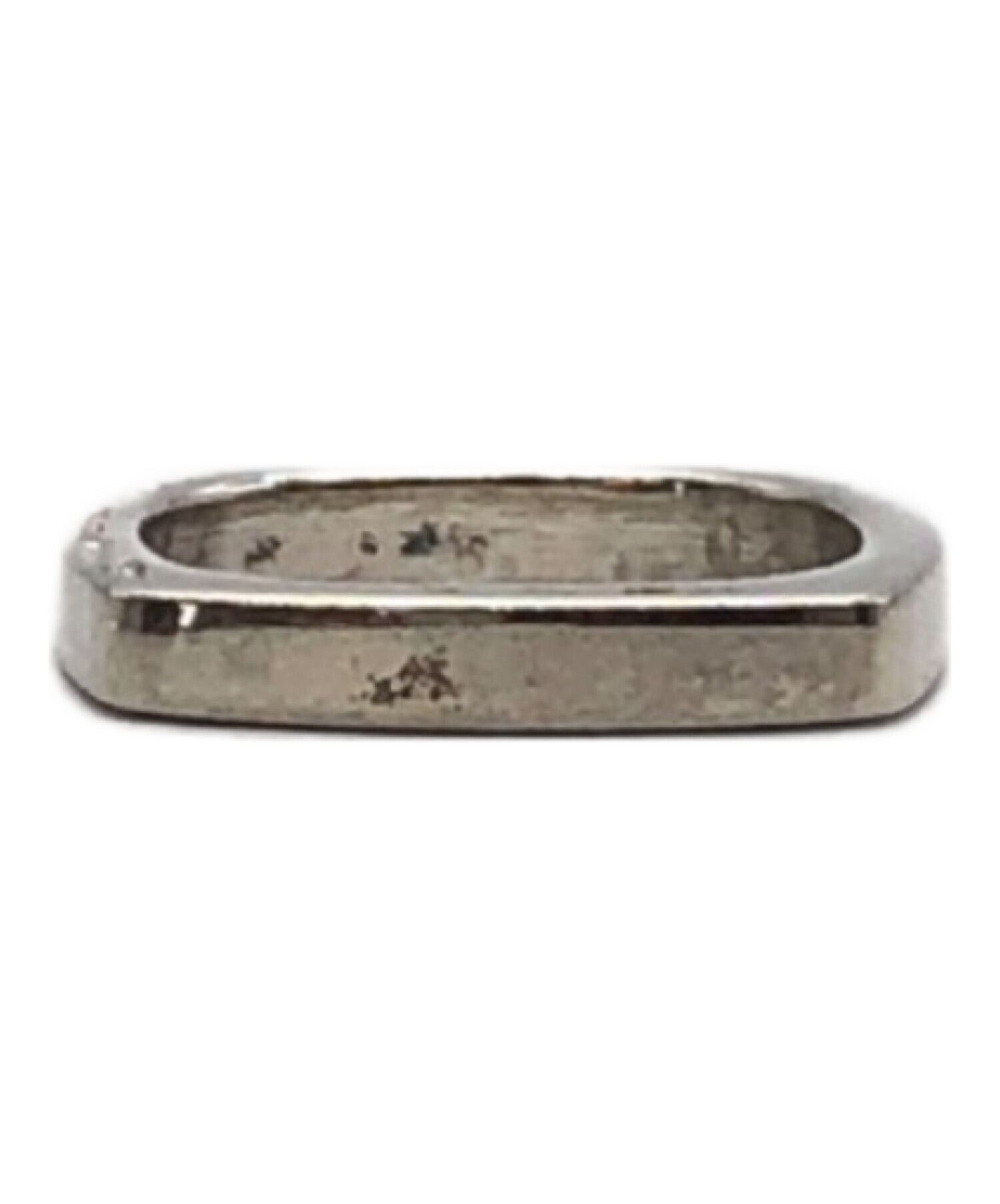 中古・古着通販】GUCCI (グッチ) スクエアリング シルバー サイズ:下記 
