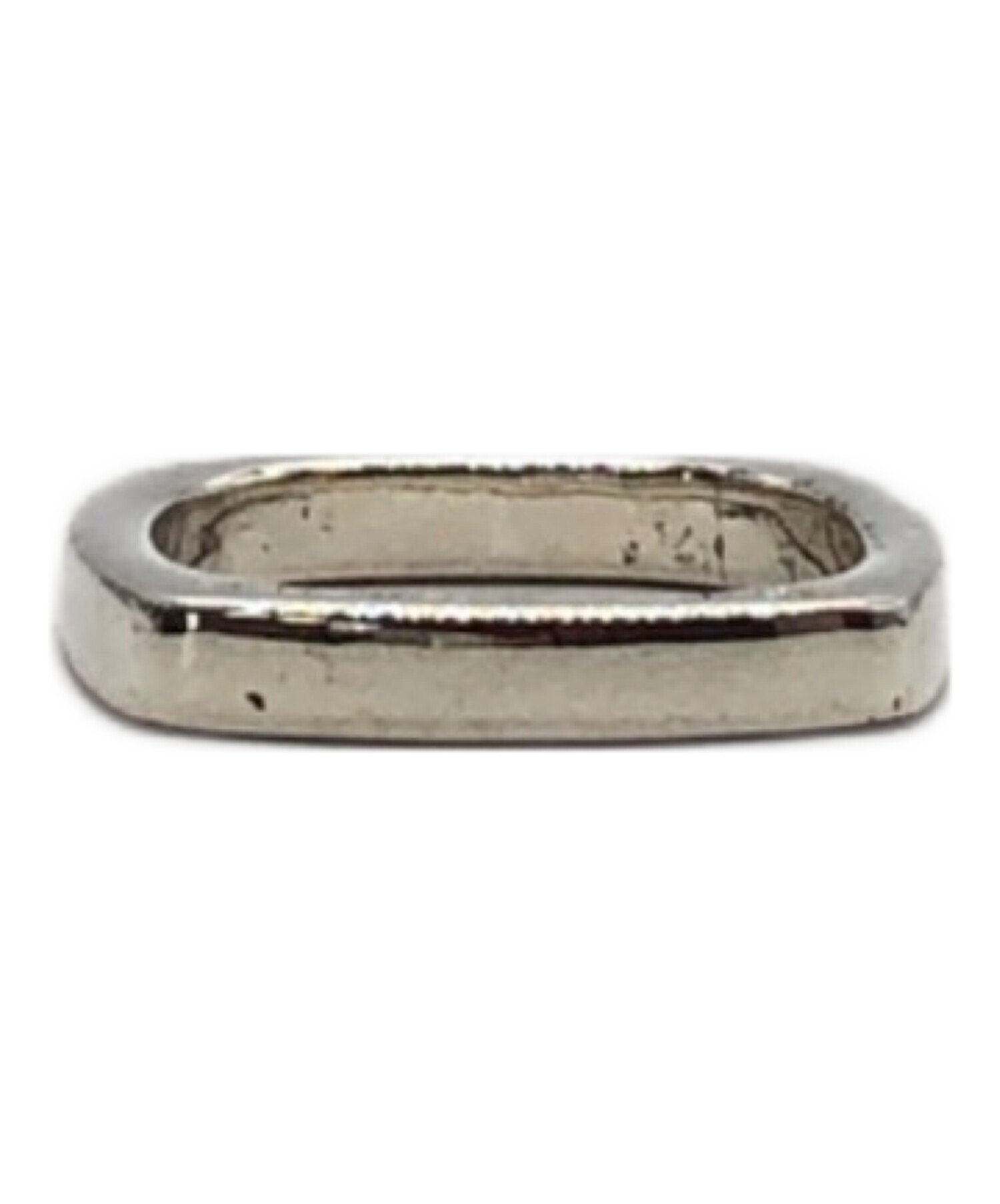 中古・古着通販】GUCCI (グッチ) スクエアリング シルバー サイズ:下記 