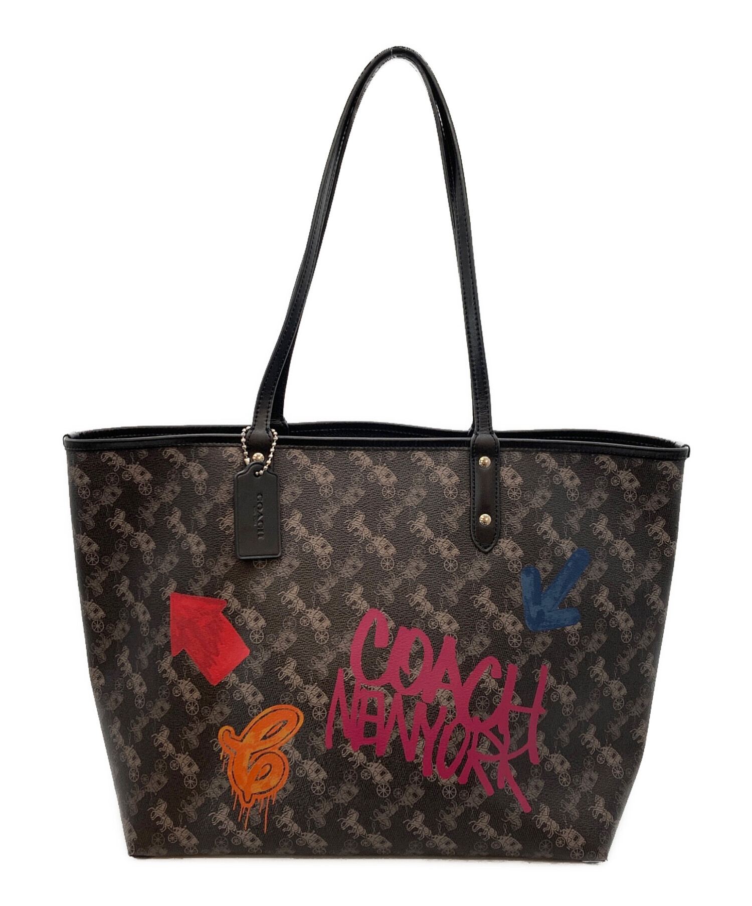 中古・古着通販】COACH (コーチ) プリントリバーシブルトートバッグ 