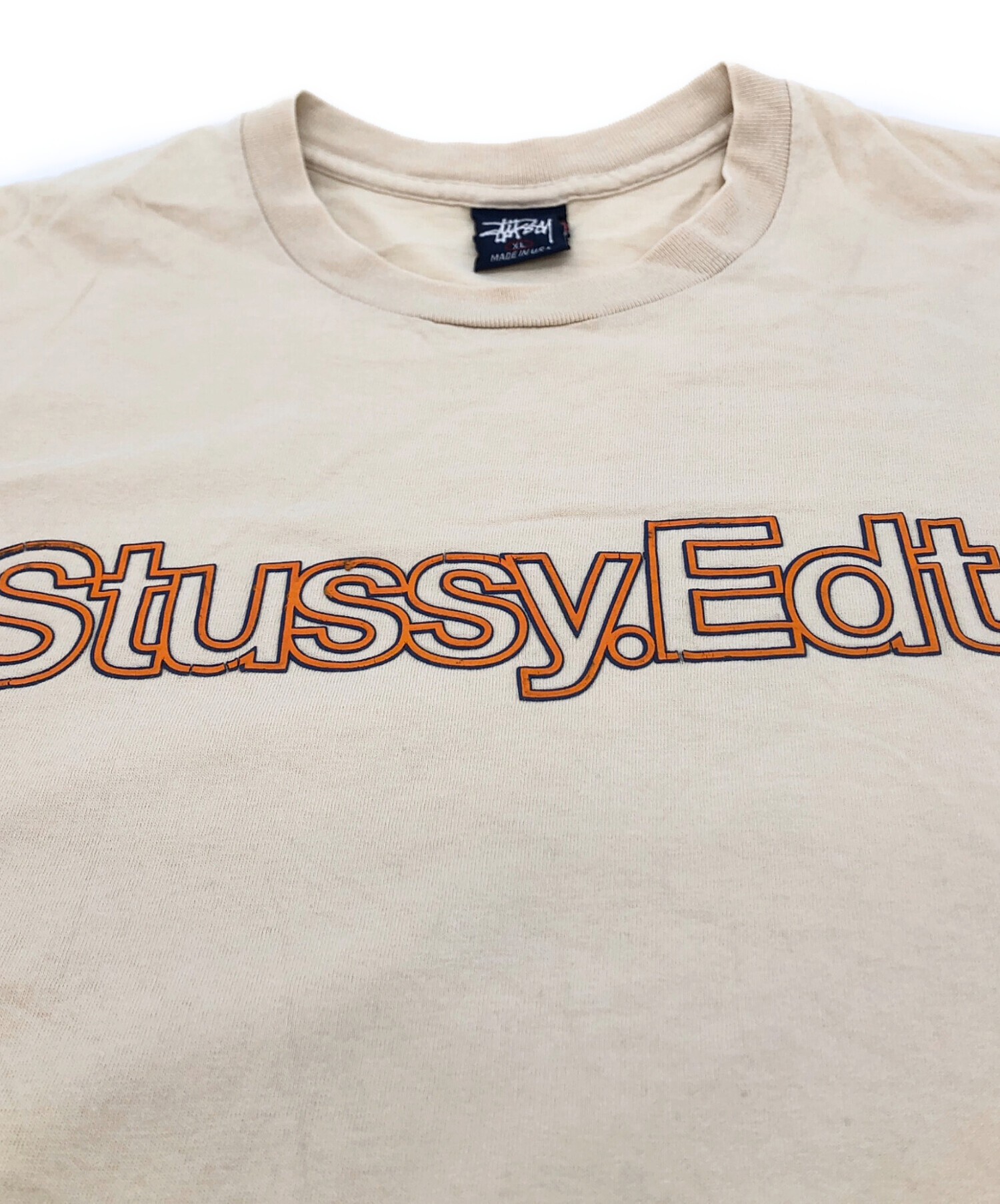 中古・古着通販】stussy (ステューシー) プリントTシャツ ベージュ 