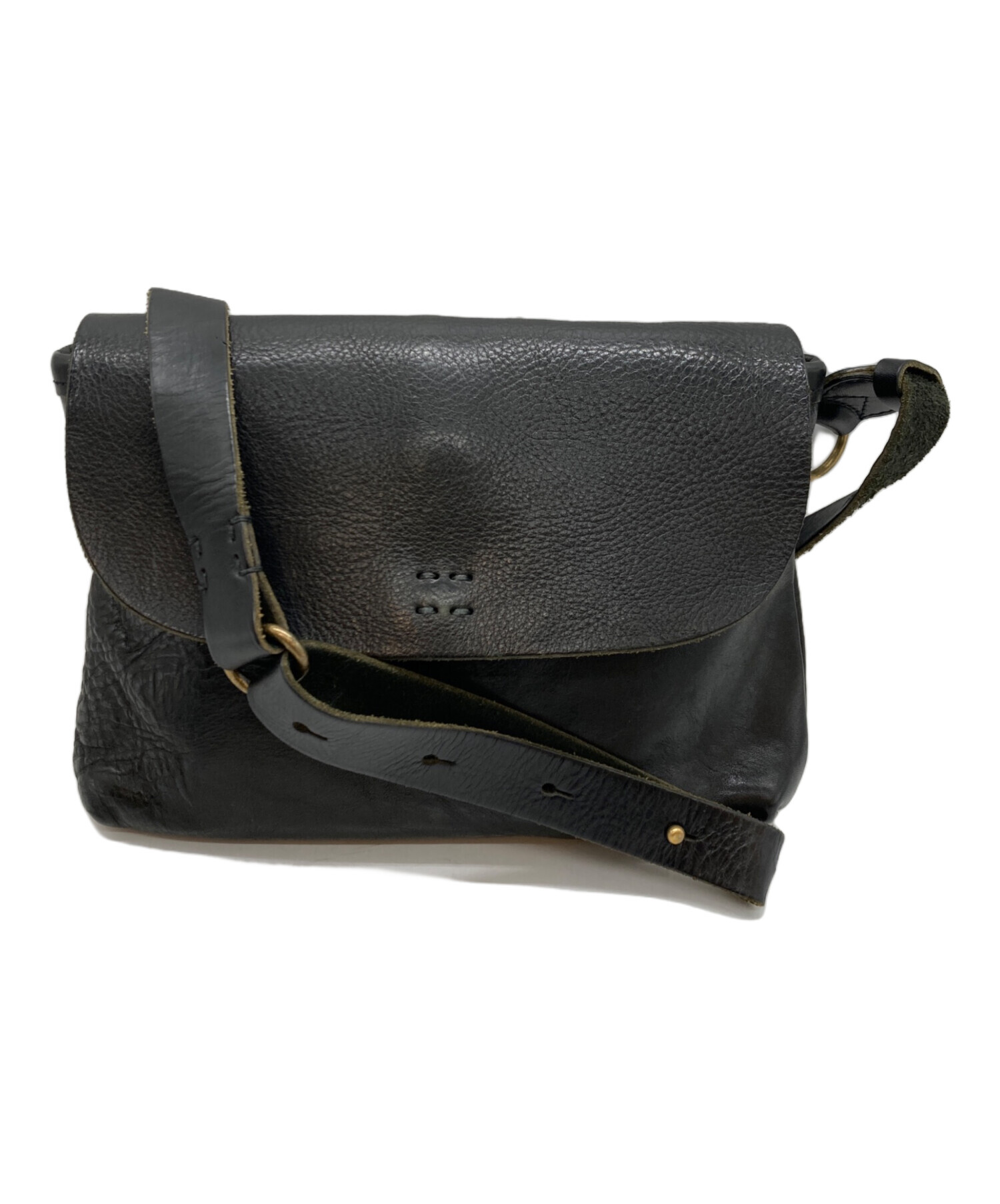 中古・古着通販】SLOW (スロウ) レザーショルダーバッグ ブラック 