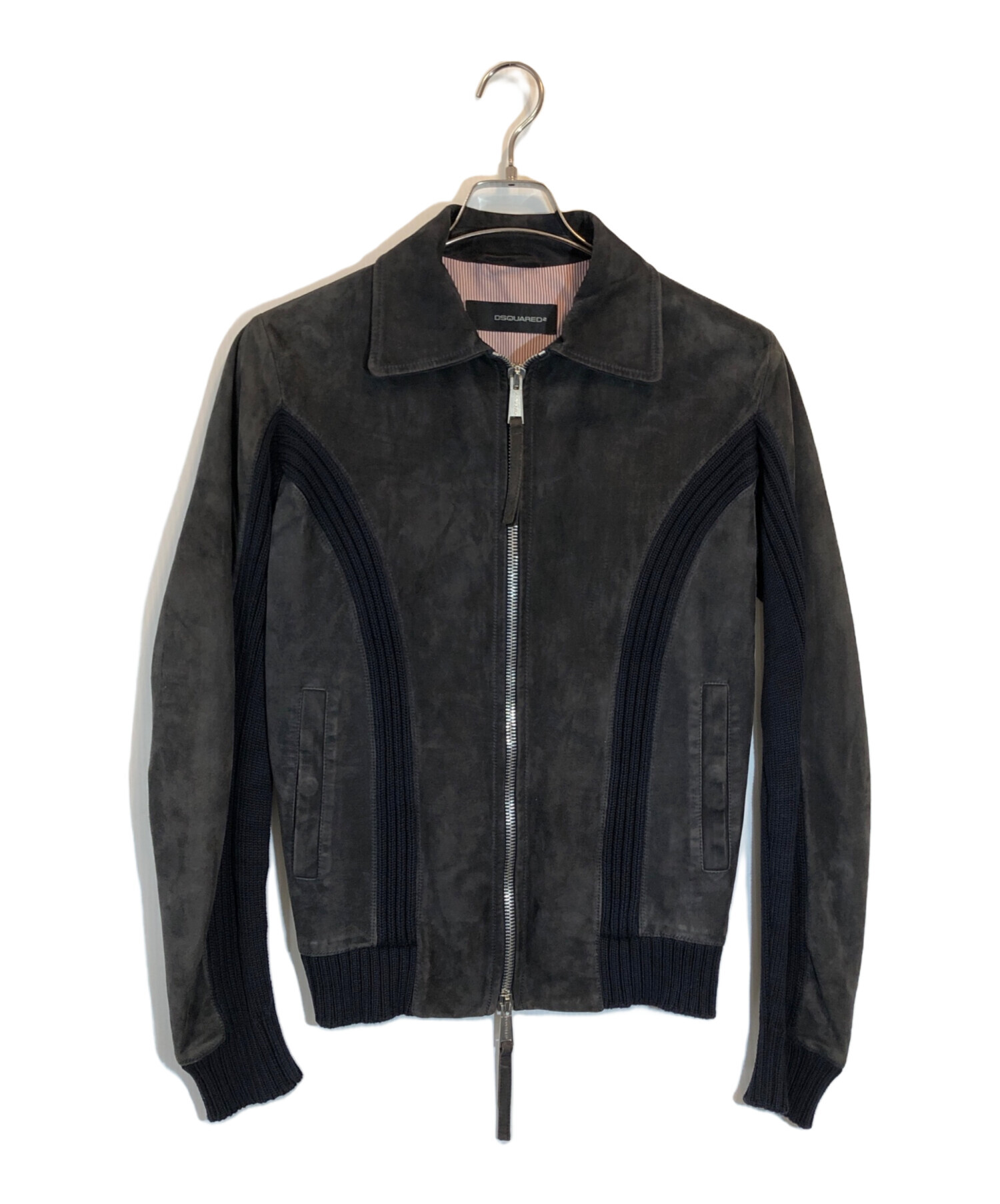 Dsquared2　ディースクエアード　スウェード　レザー　ジャケット　46 中古・古着通販】DSQUARED2 (ディースクエアード) ニット切替