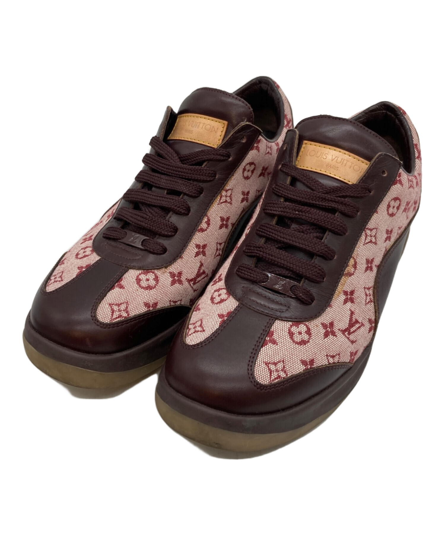 山夕　LOUIS VUITTON ブラウンレザー スニーカー 山夕 LOUIS VUITTON ブラウンレザー スニーカー 中古・古着通販】LOUIS