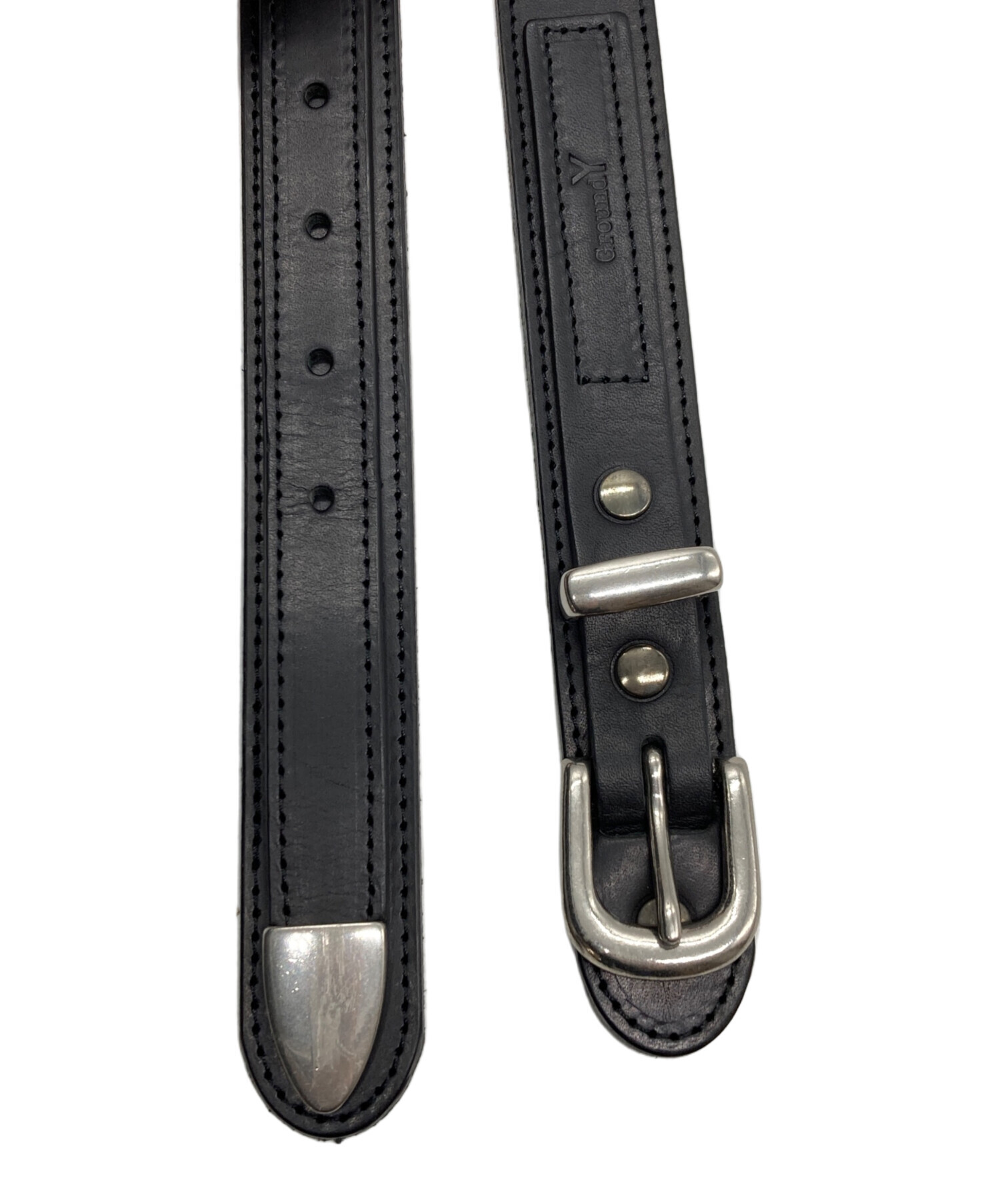 Ground Y グラウンド　ワイ ベルト - 黒 【古着】【中古】 中古・古着通販】GROUND Y (グラウンドワイ) COW LEATHER LONG BELT
