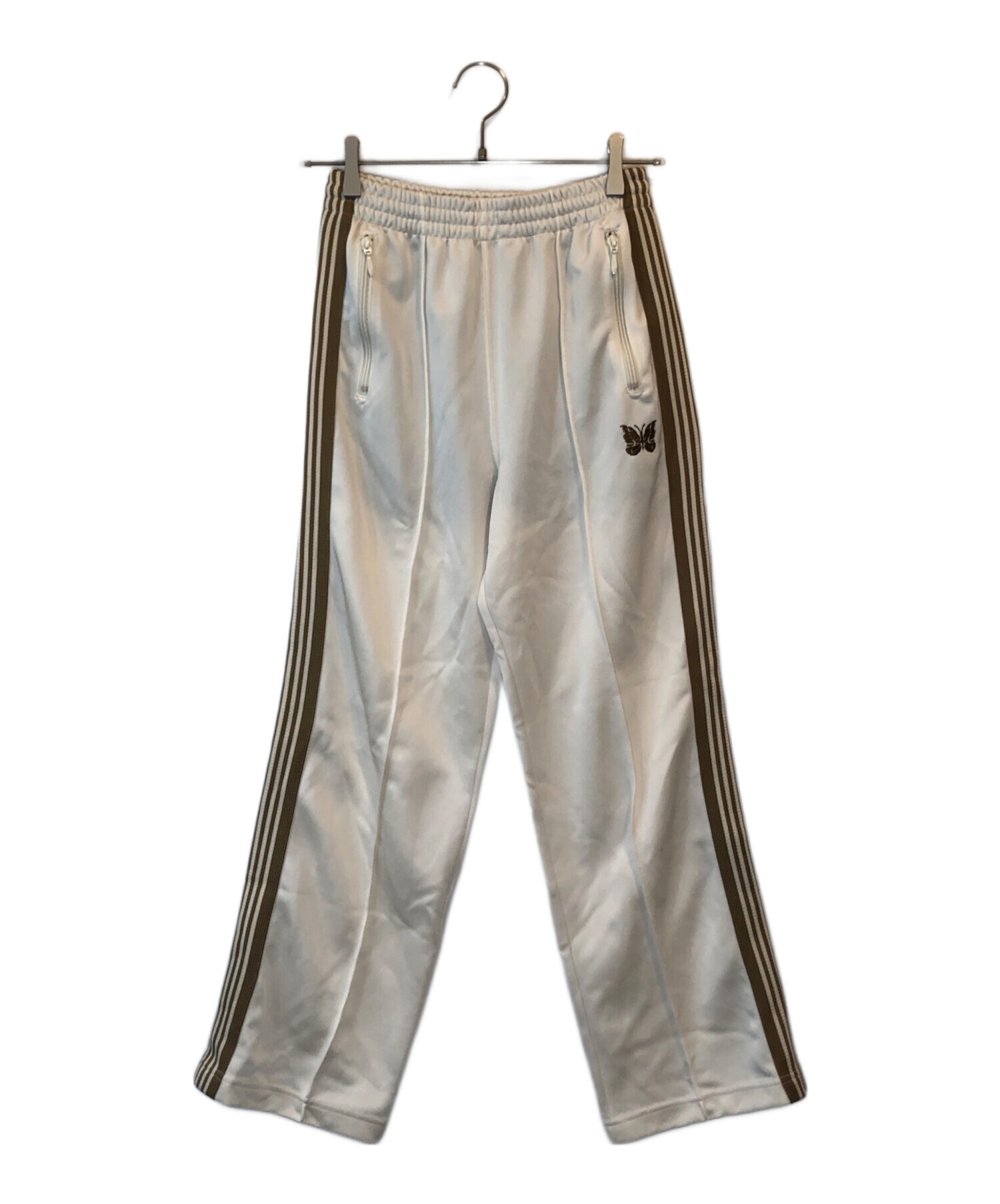 Needles×STUDIOS 別注 トラックパンツ ストライプ ベージュ XS 中古・古着通販】Needles (ニードルズ) STUDIOUS (ステュディオス