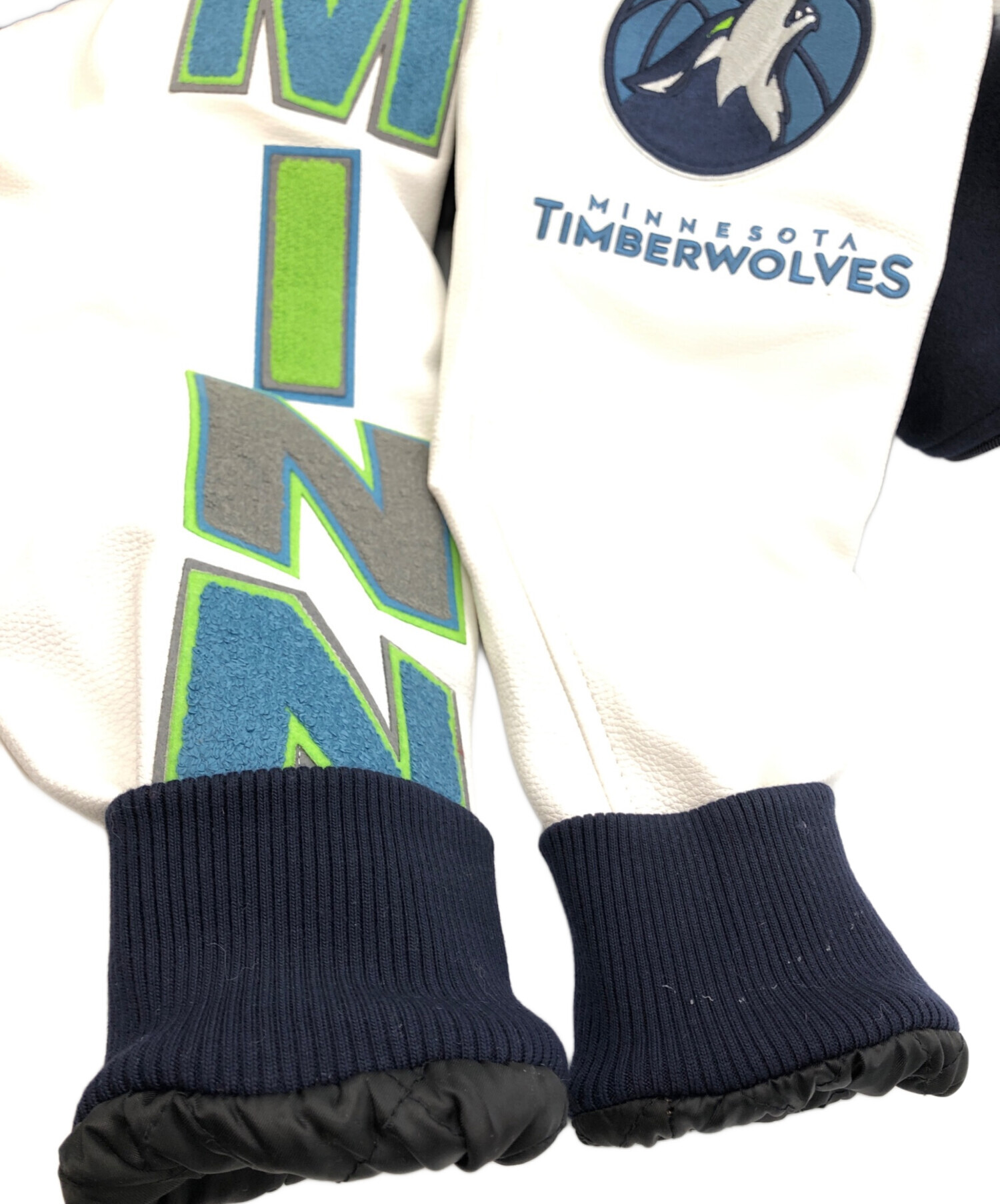 新品　タグ付　ウッドブロック woodblock スタジャン XL ネイビー Genuine GENUINE MERCHANDISE MLB JH DESIGN ALL OVER PATCH