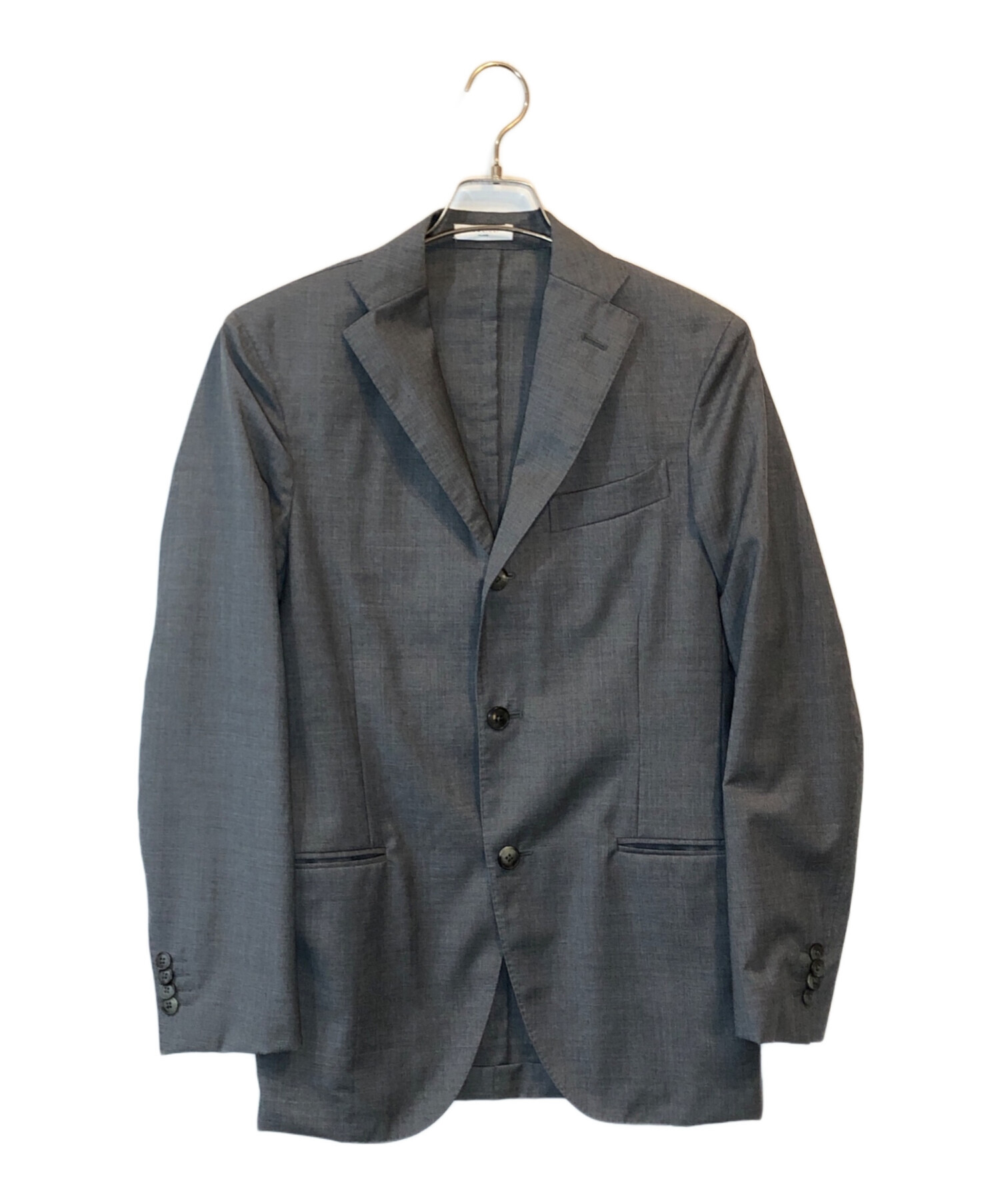 【美品】BOGLIOLI ボリオリ スーツ 【サイズ44】 ウール グレー 中古・古着通販】BOGLIOLI (ボリオリ) ウールコットンヘリンボーン3B