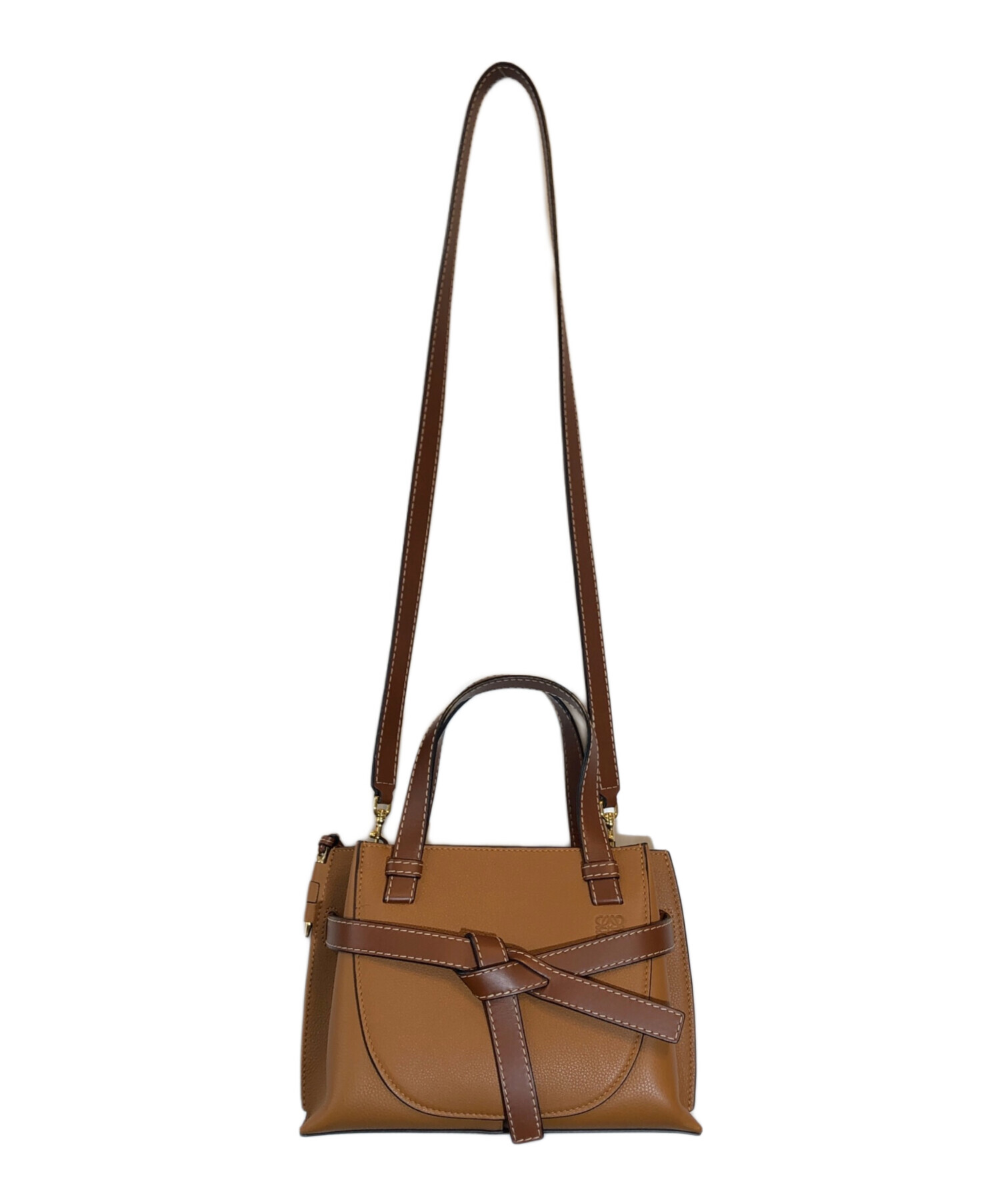 中古・古着通販】LOEWE (ロエベ) GATE TOP HANDLE MINI BAG ブラウン 