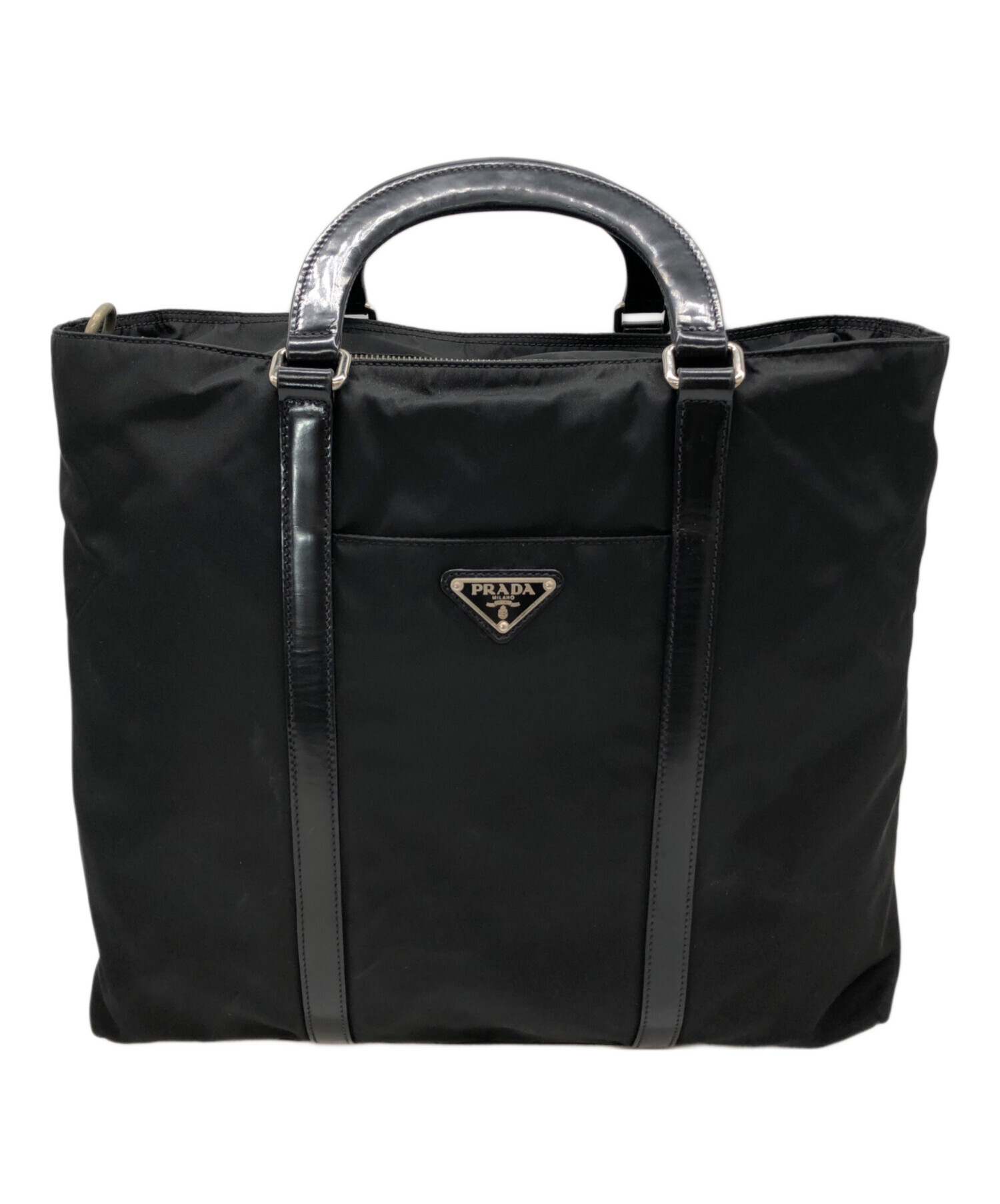 中古・古着通販】PRADA (プラダ) 三角プレートナイロンハンドバッグ