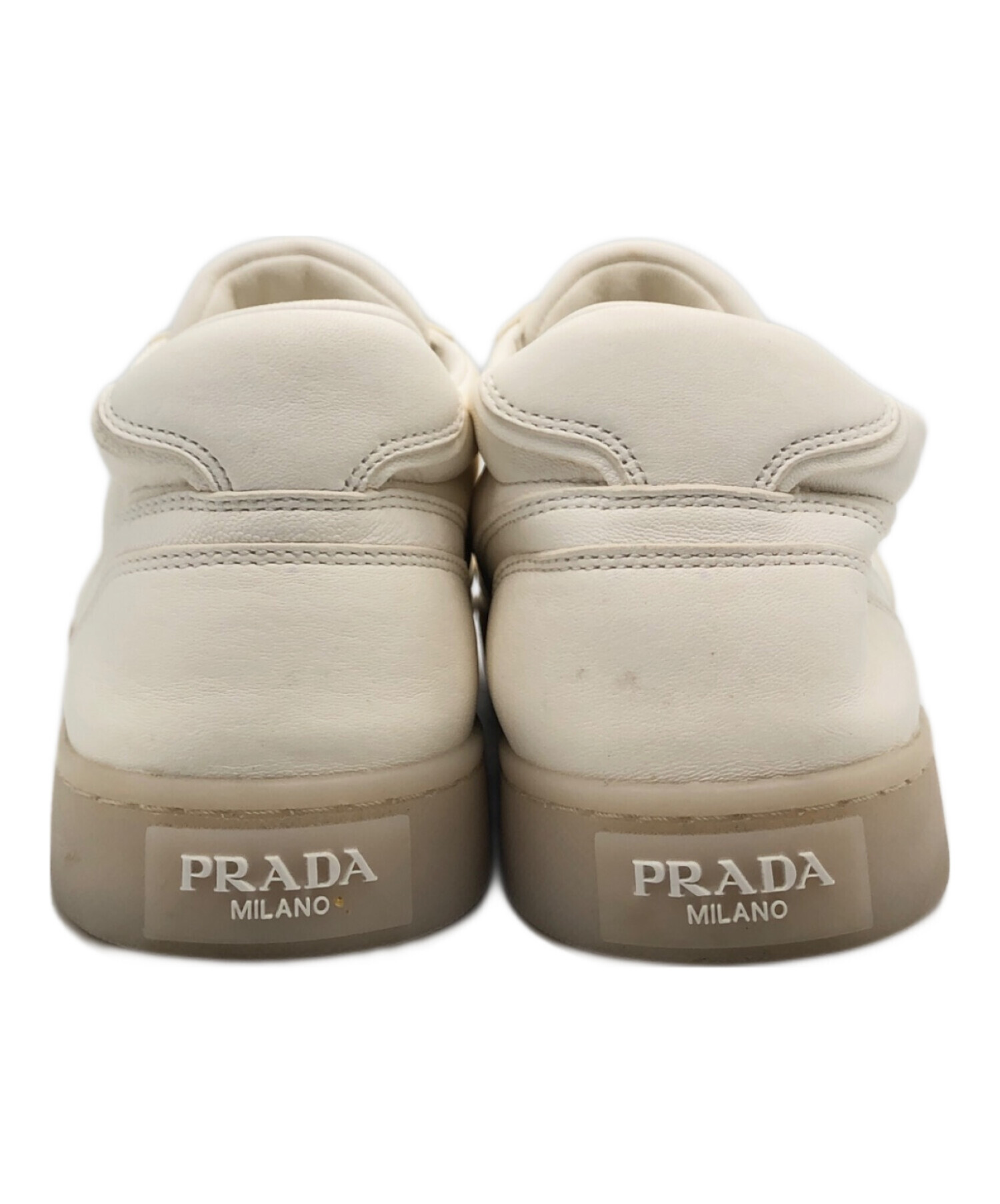 中古・古着通販】PRADA (プラダ) ナッパレザー スニーカー ホワイト 