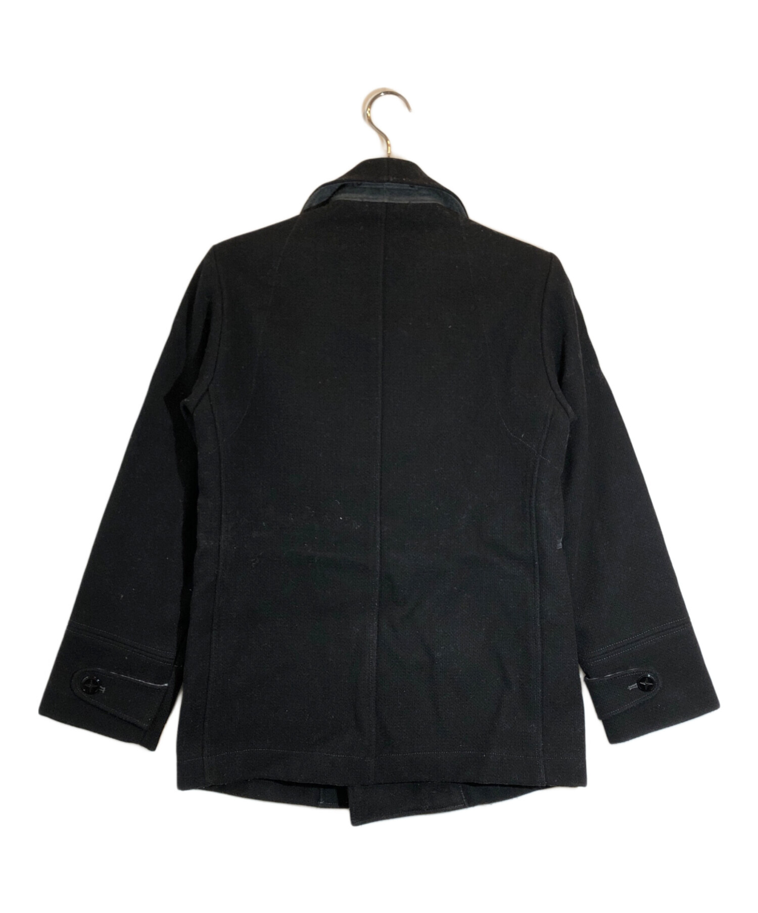 ストーンアイランド　Pコート ブラック　ウールメルトンコート　Mサイズ 中古・古着通販】STONE ISLAND (ストーンアイランド) メルトンウールP