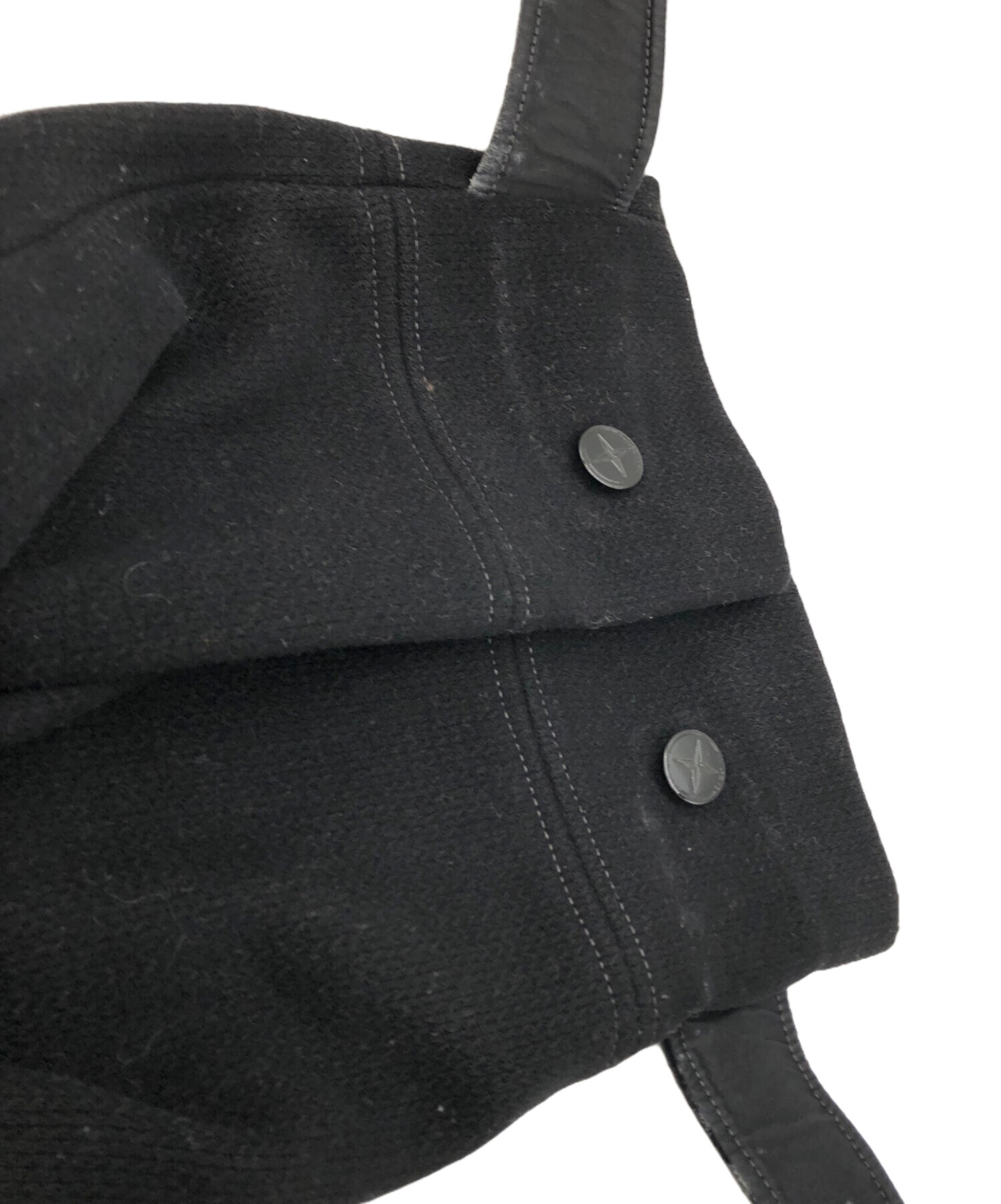 ストーンアイランド　Pコート ブラック　ウールメルトンコート　Mサイズ 中古・古着通販】STONE ISLAND (ストーンアイランド) メルトンウールP