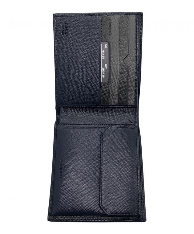 中古・古着通販】PRADA (プラダ) 2つ折り財布 ネイビー サイズ:下記