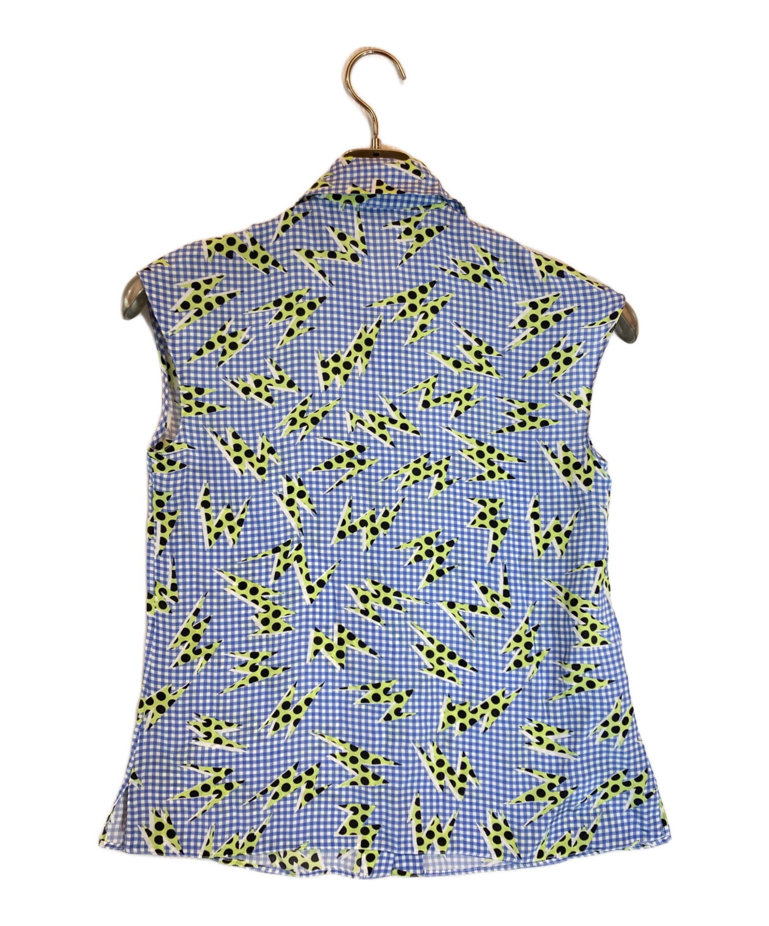 中古・古着通販】PRADA (プラダ) 総柄シルクノースリーブブラウス