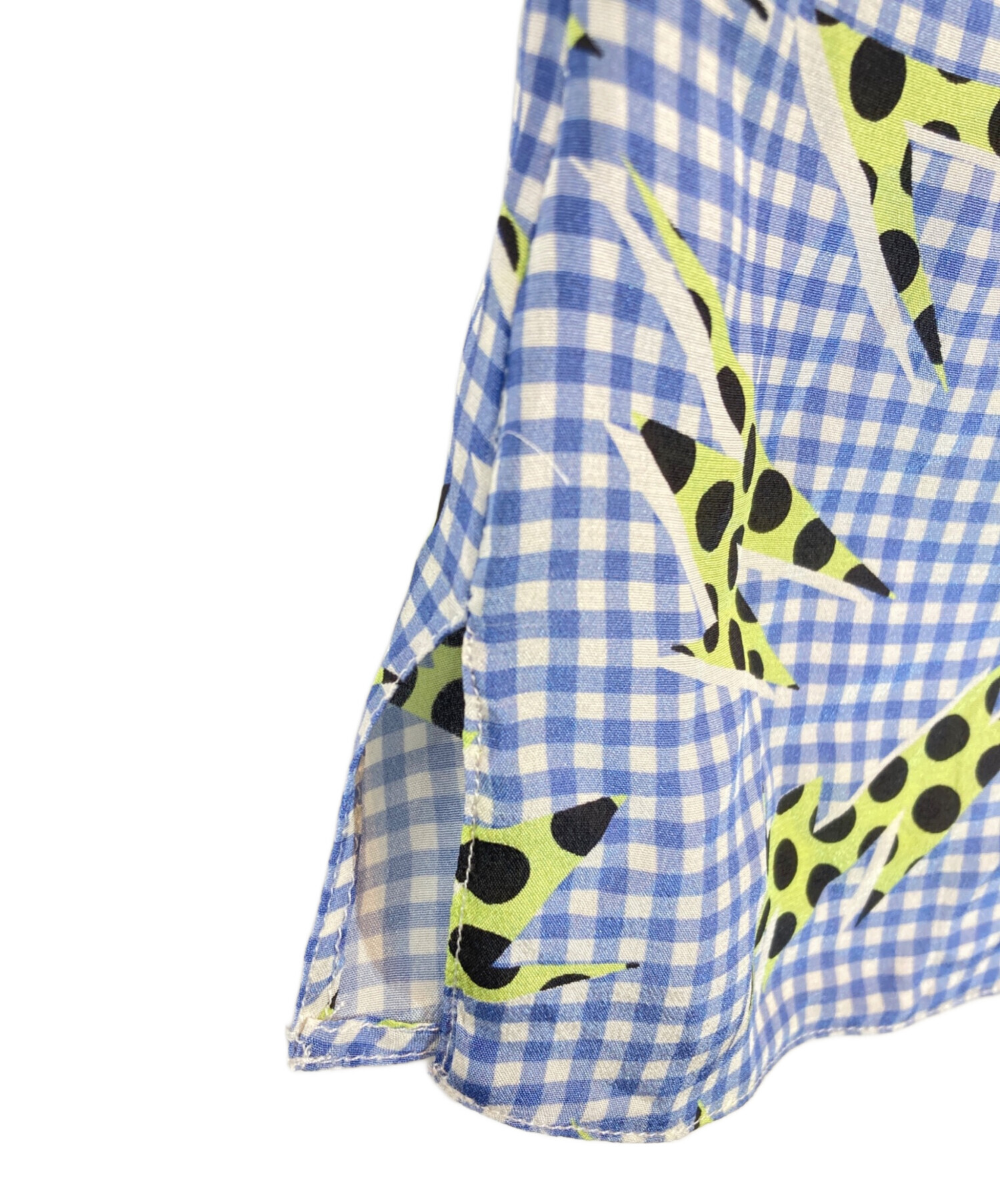 中古・古着通販】PRADA (プラダ) 総柄シルクノースリーブブラウス