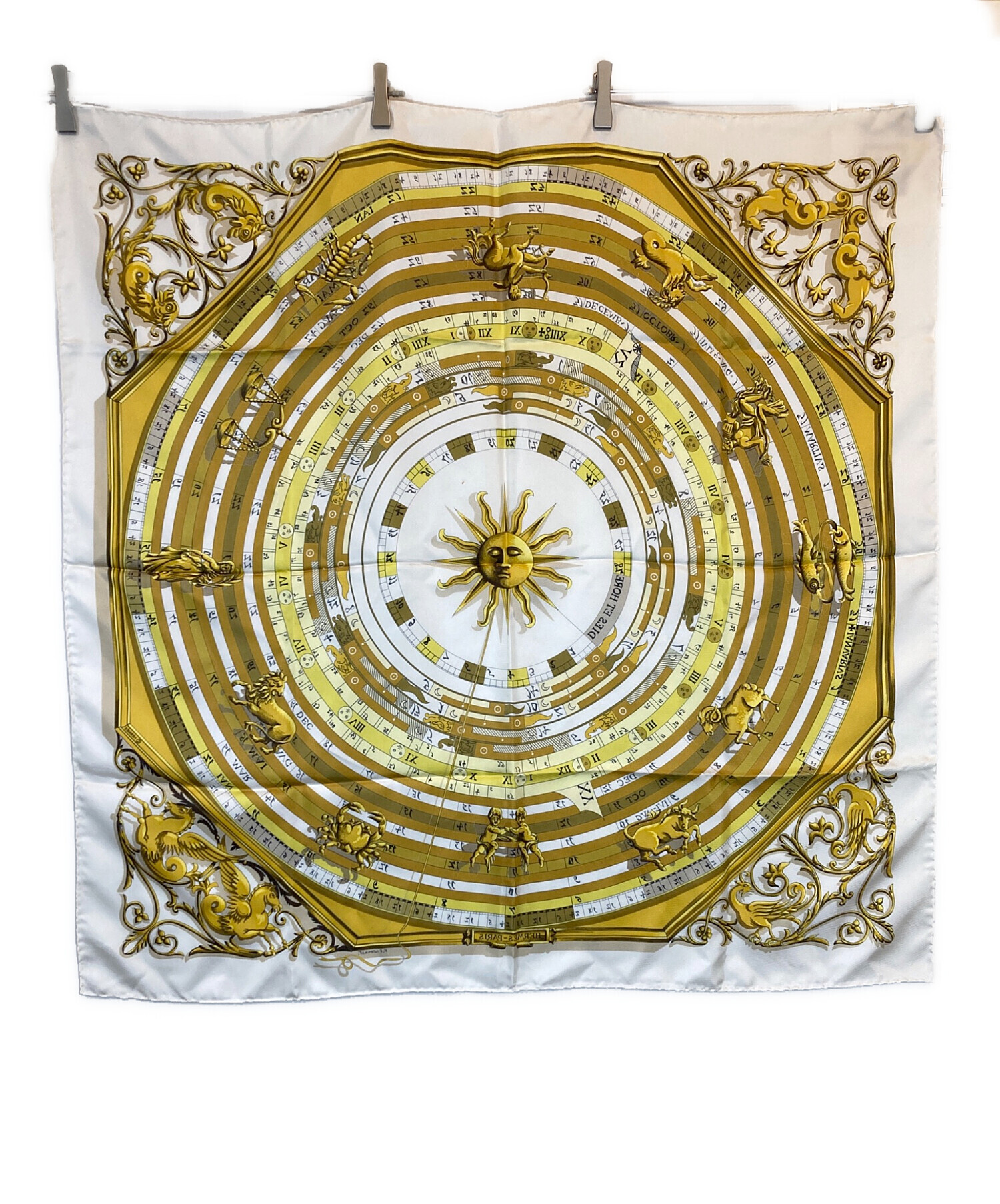 中古・古着通販】HERMES (エルメス) カレ90 シルクスカーフ ホワイト