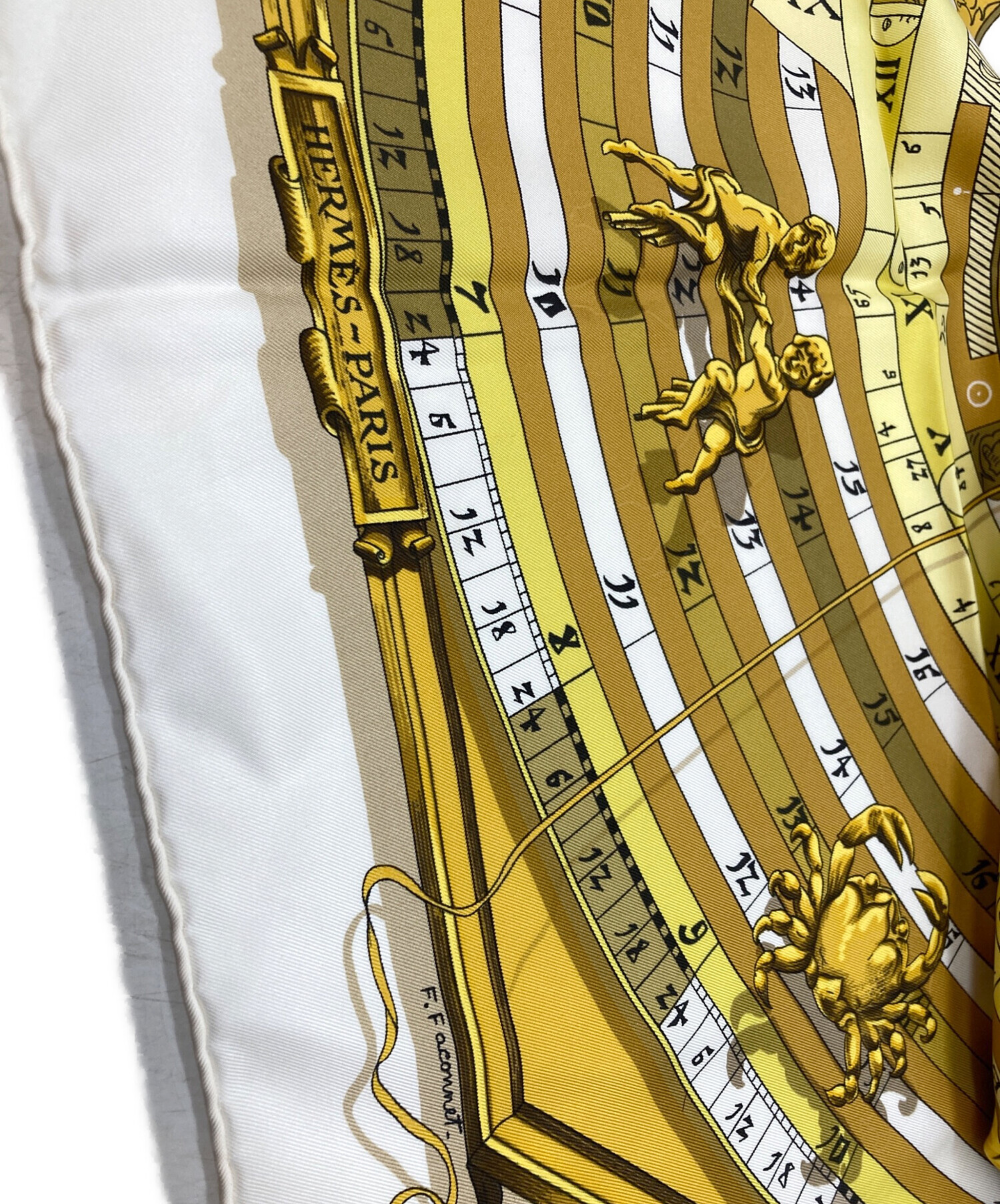 中古・古着通販】HERMES (エルメス) カレ90 シルクスカーフ ホワイト