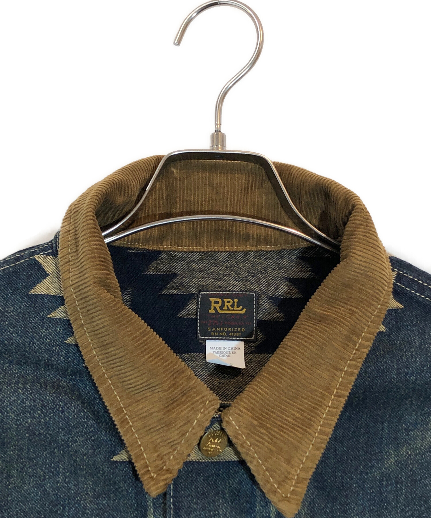 中古・古着通販】RRL (ダブルアールエル) 襟コーデュロイ デニム 