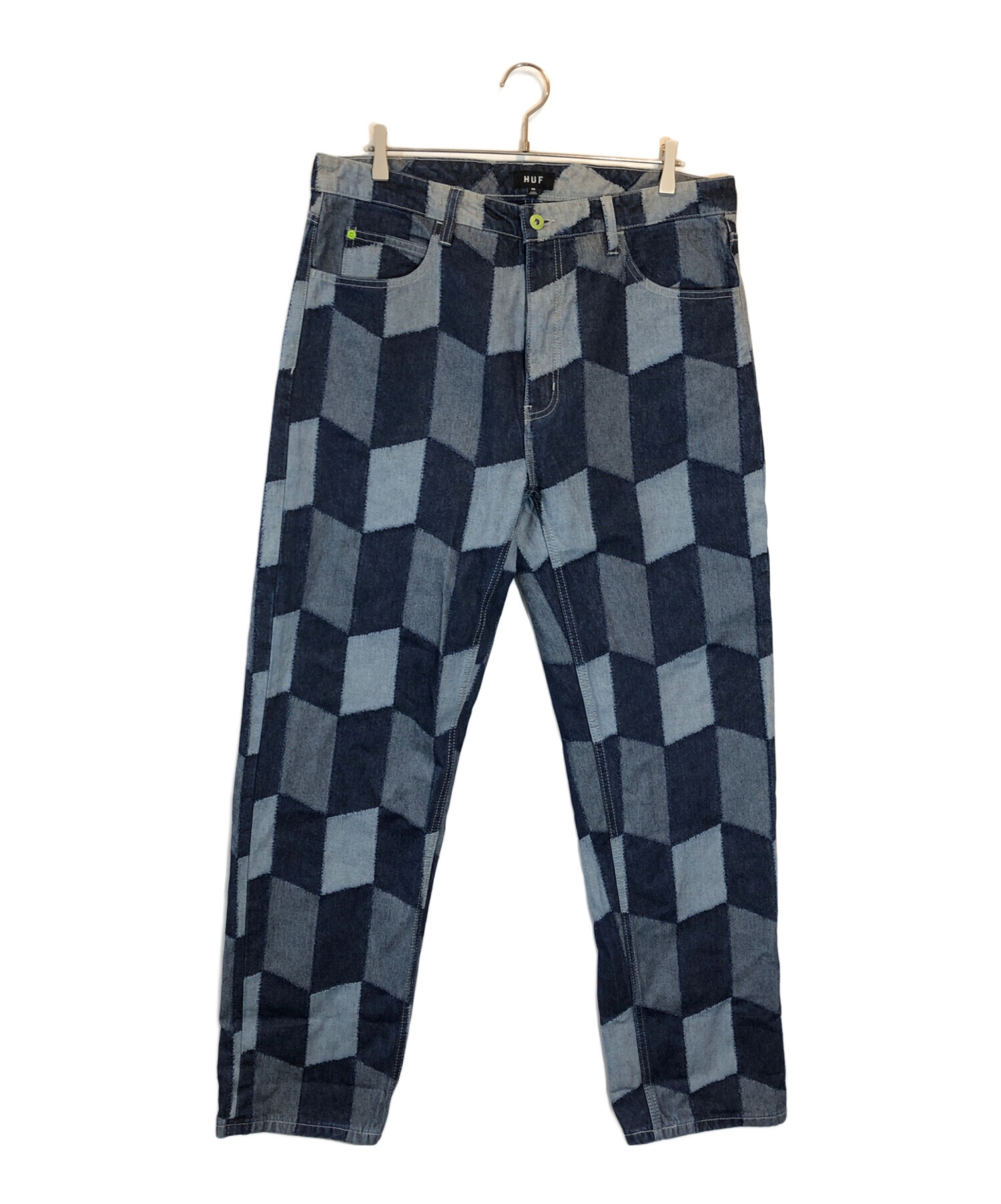中古・古着通販】HUF (ハフ) パッチワークデニムパンツ インディゴ