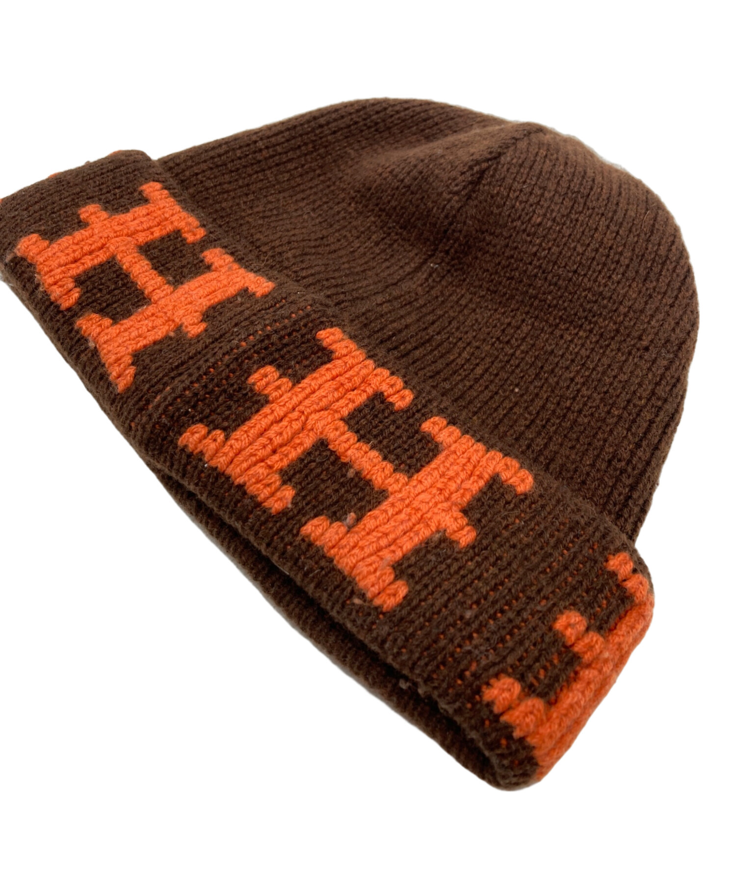 エルメス　カシミアニット帽子 中古・古着通販】HERMES (エルメス) カシミヤニットキャップ ブラウン