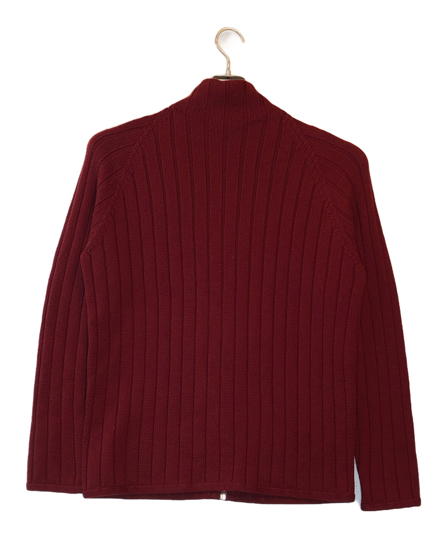 HERMES　エルメス　長袖　薄手ニット　レッド　ヴィンテージ 中古・古着通販】HERMES (エルメス) ジップニット レッド サイズ:M