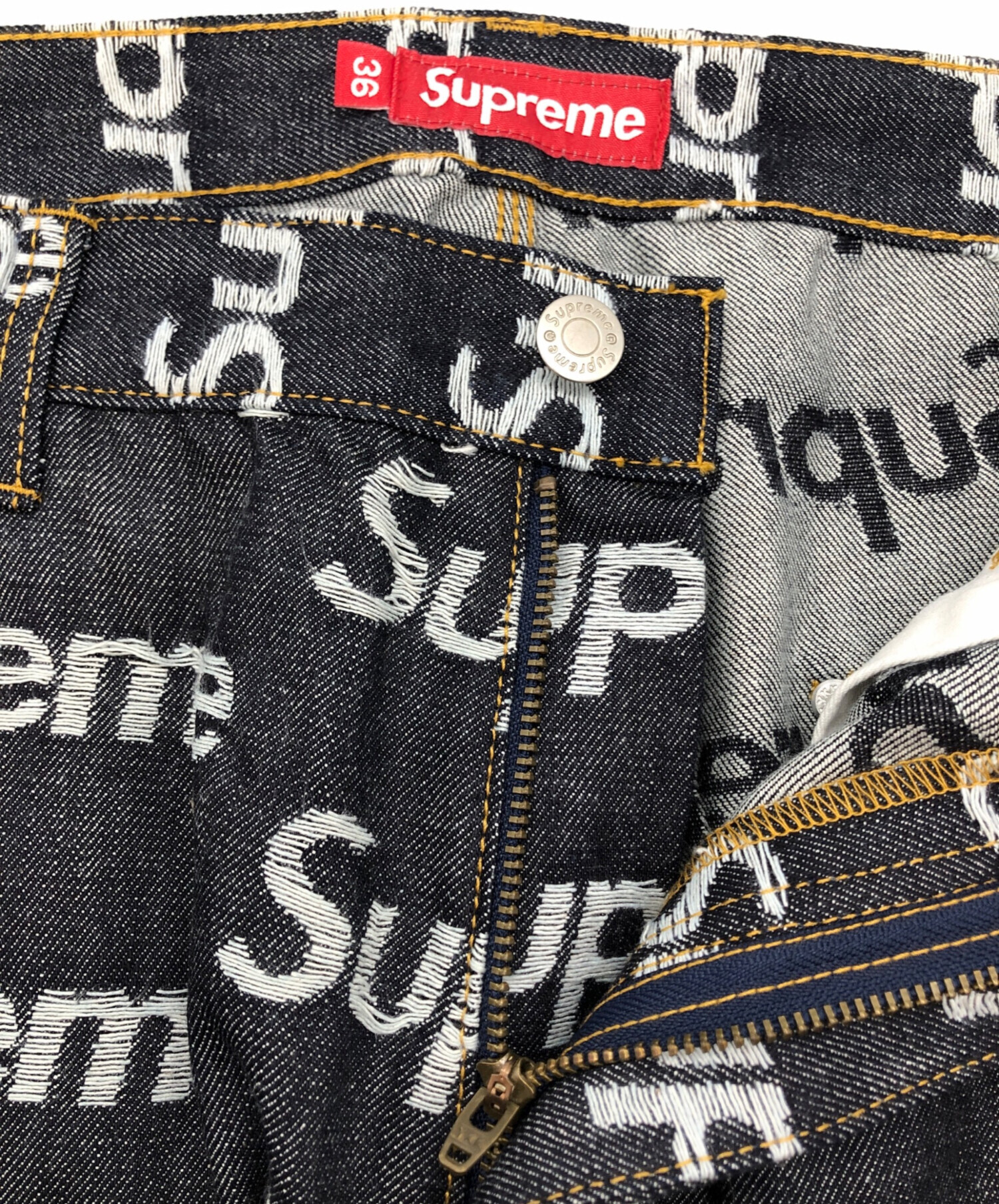 シュプリーム　デニム　ジャガード 中古・古着通販】Supreme (シュプリーム) ジャガードロゴデニム