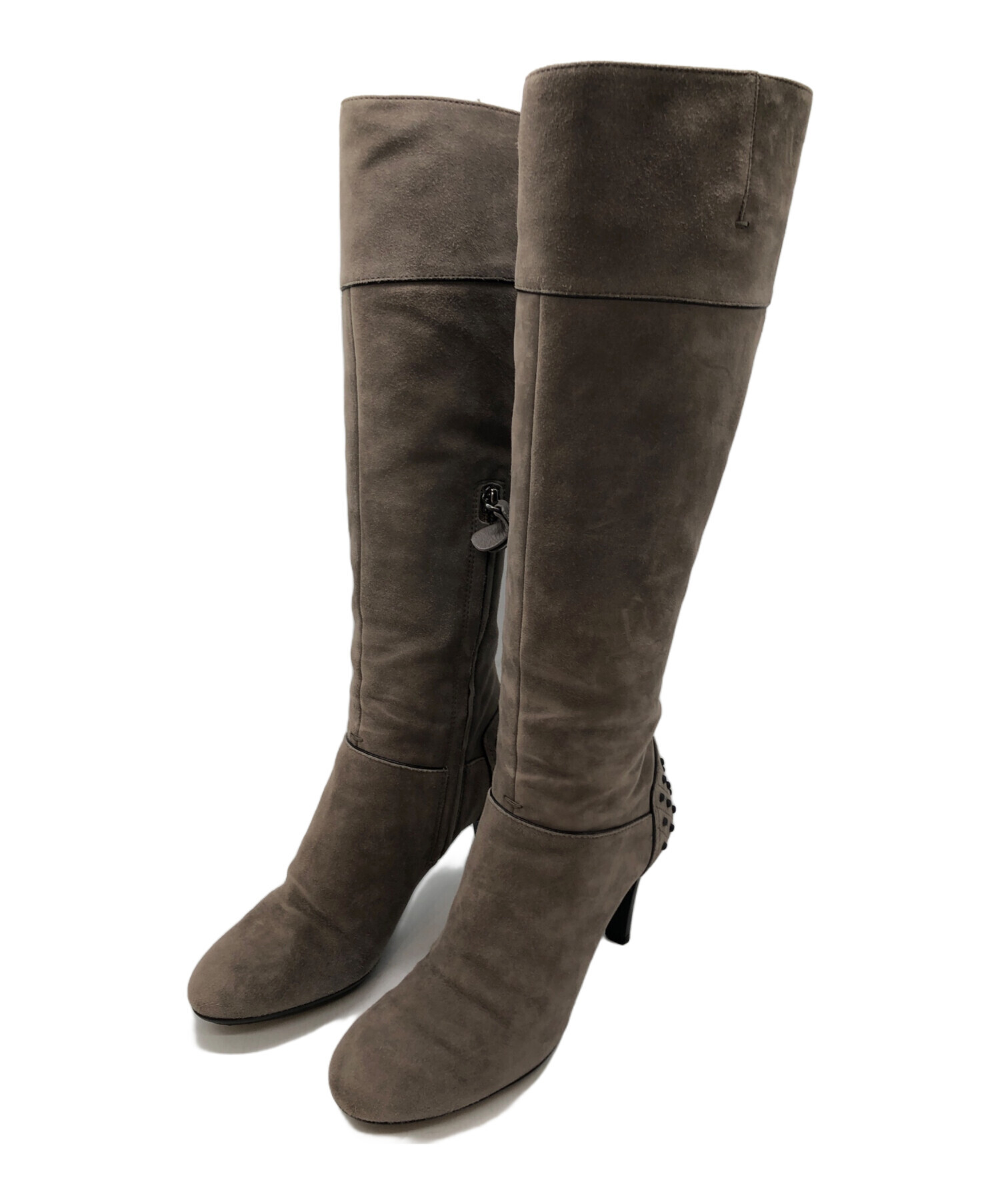 中古・古着通販】TOD'S (トッズ) スエードヒールロングブーツ ブラウン