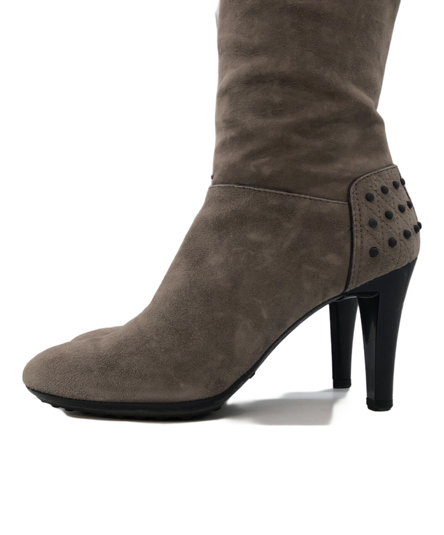 中古・古着通販】TOD'S (トッズ) スエードヒールロングブーツ ブラウン