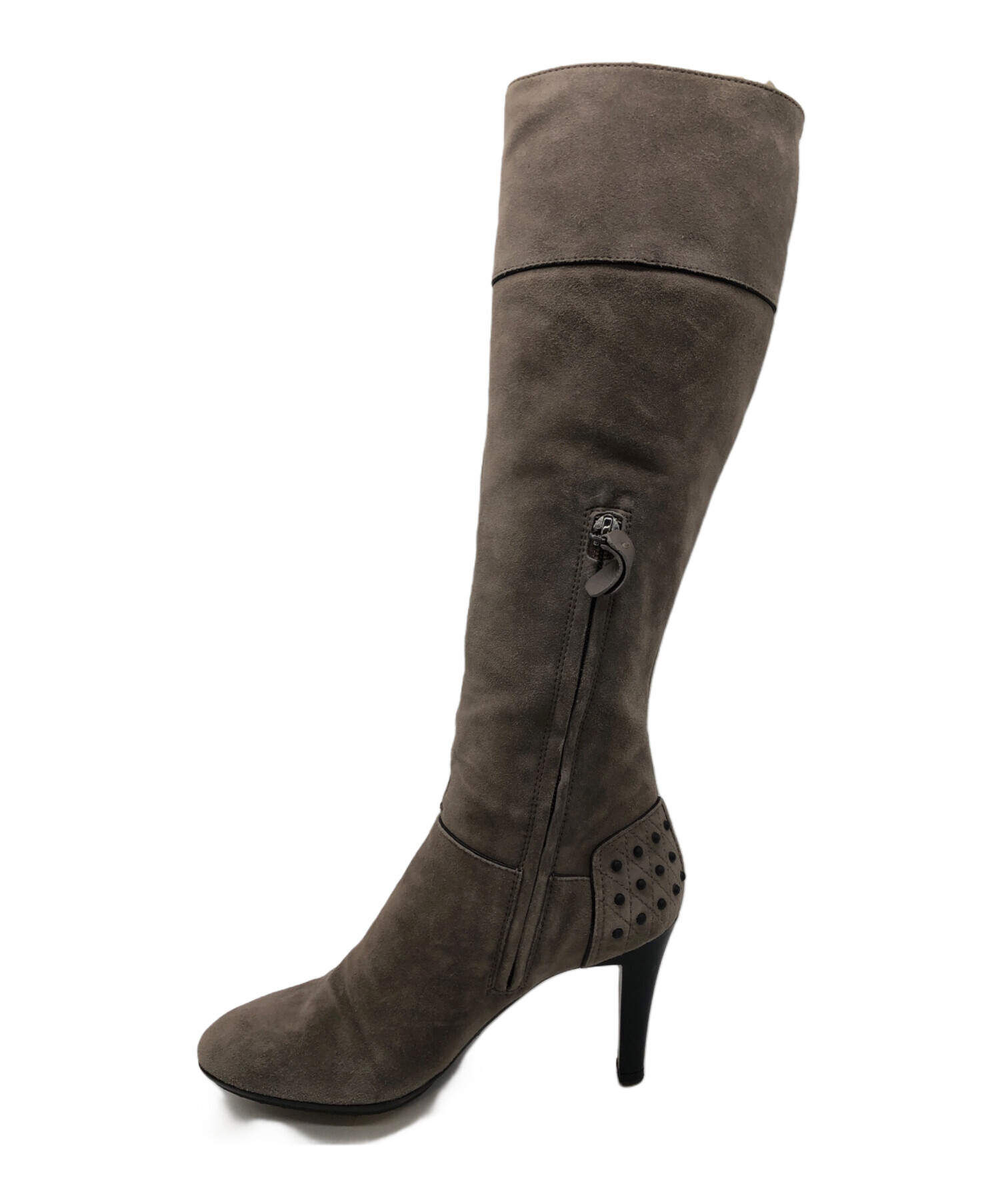 中古・古着通販】TOD'S (トッズ) スエードヒールロングブーツ ブラウン