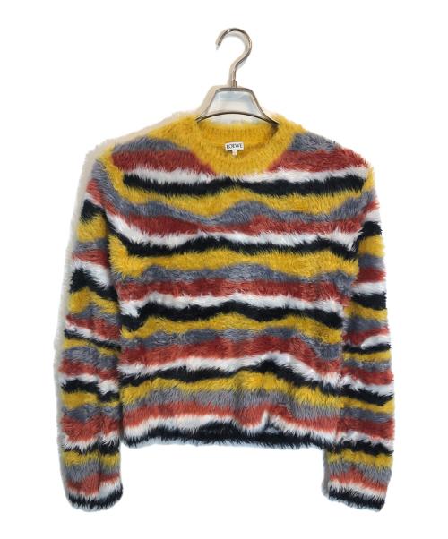 LOEWE ロエベ ニット・セーター XS カーキx黄x紫 【古着】【中古】 LOEWE ロエベ ニット・セーター XS カーキx黄x紫 【古着】【中古】の
