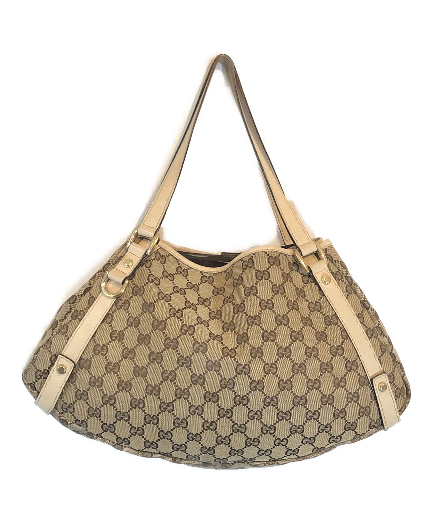 大人気☆GUCCI☆グッチ☆トートバッグ☆肩掛け☆GGキャンバス☆ベージュ！ 中古・古着通販】GUCCI (グッチ) GGキャンバス トートバッグ ベージュ