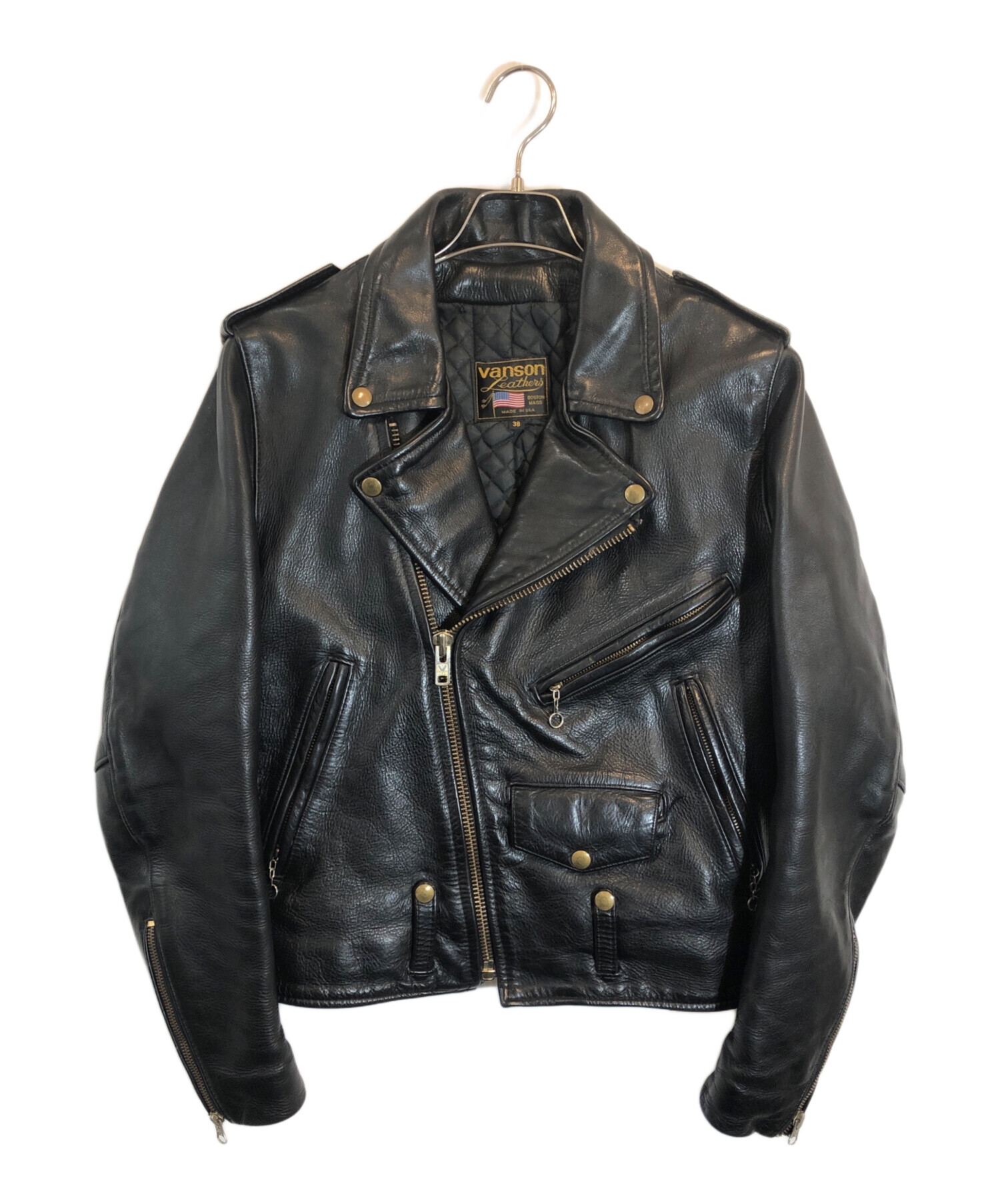 中古・古着通販】VANSON (バンソン) ライダースジャケット ブラック