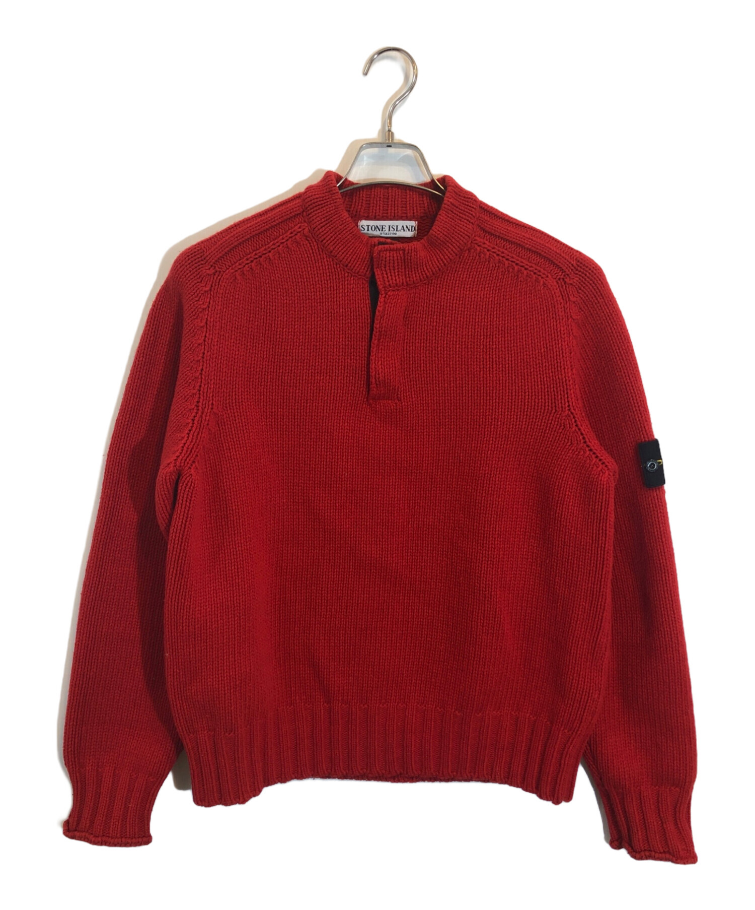 stone  ハーフジップ スウェット 赤 中古・古着通販】STONE ISLAND (ストーンアイランド) ハーフジップ