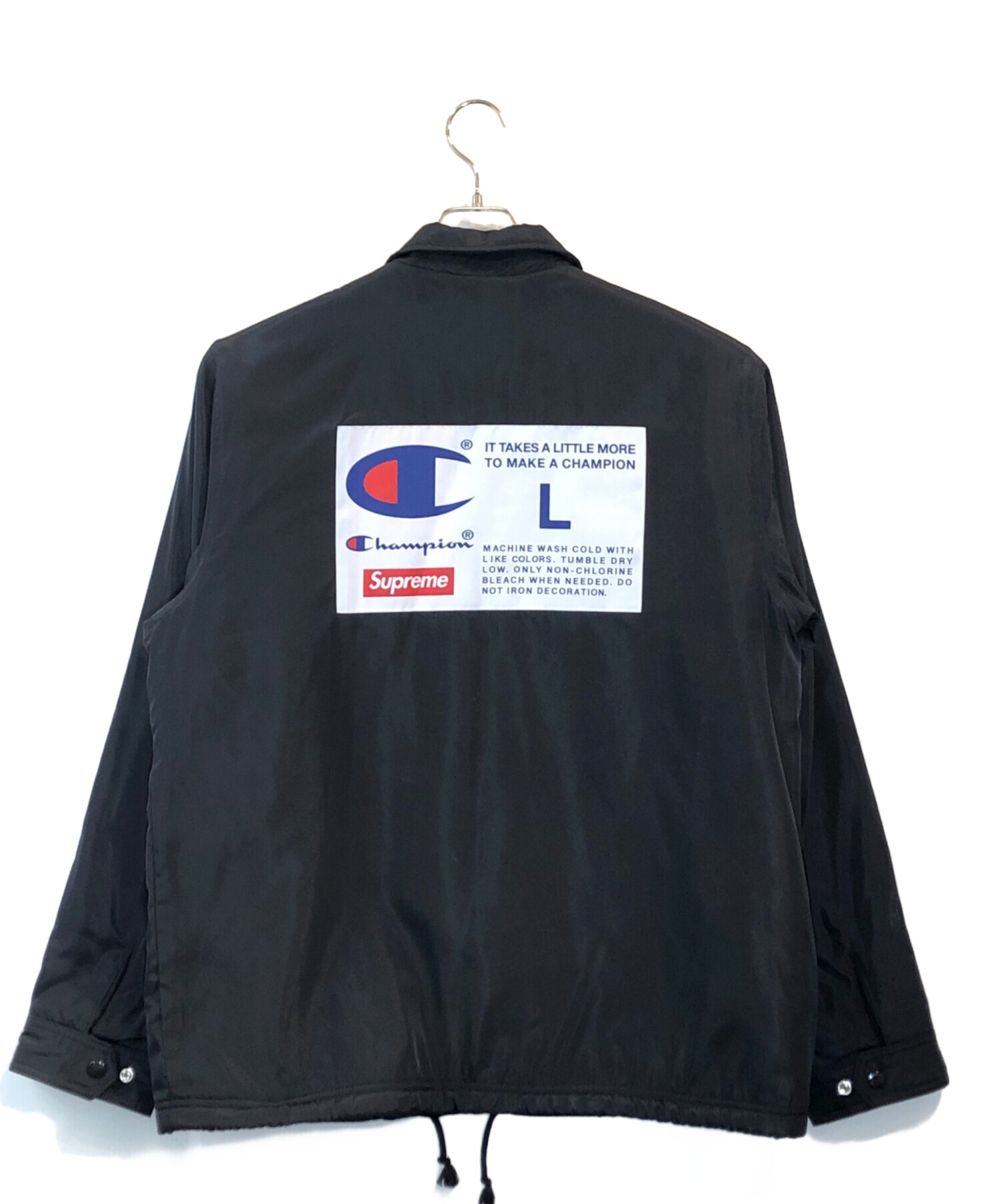 Champion Supreme ジャケット L ブラック 中古・古着通販】Champion (チャンピオン) Supreme (シュプリーム