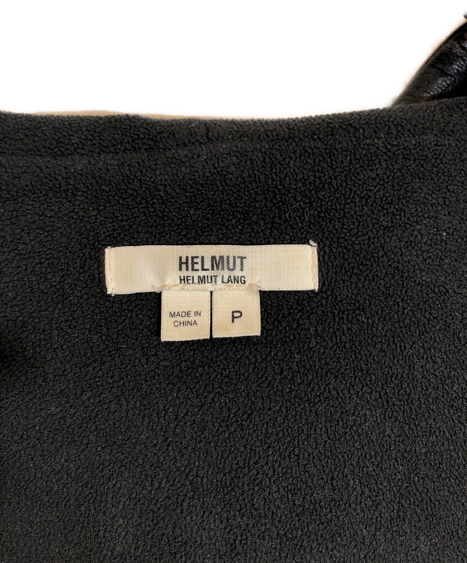 HELMUT LANG フード付きレザージャケット Pサイズブラック 中古・古着通販】HELMUT LANG (ヘルムートラング) フード付レザー