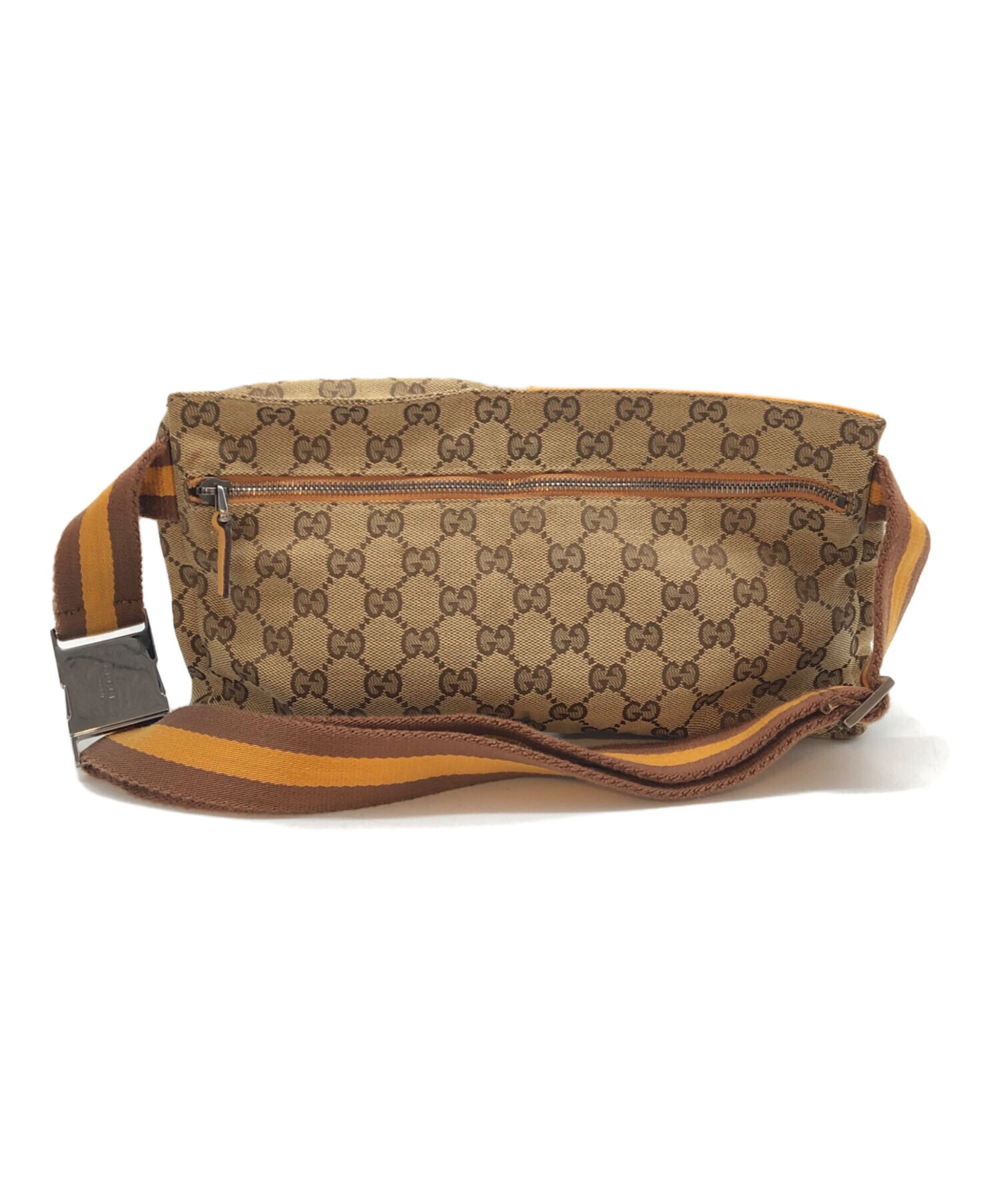 中古・古着通販】GUCCI (グッチ) GGキャンバスウエストポーチ ベージュ